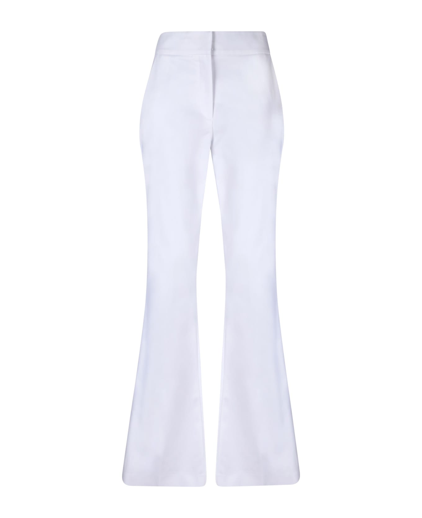 Genny White Cotton Hopper Trousers - White