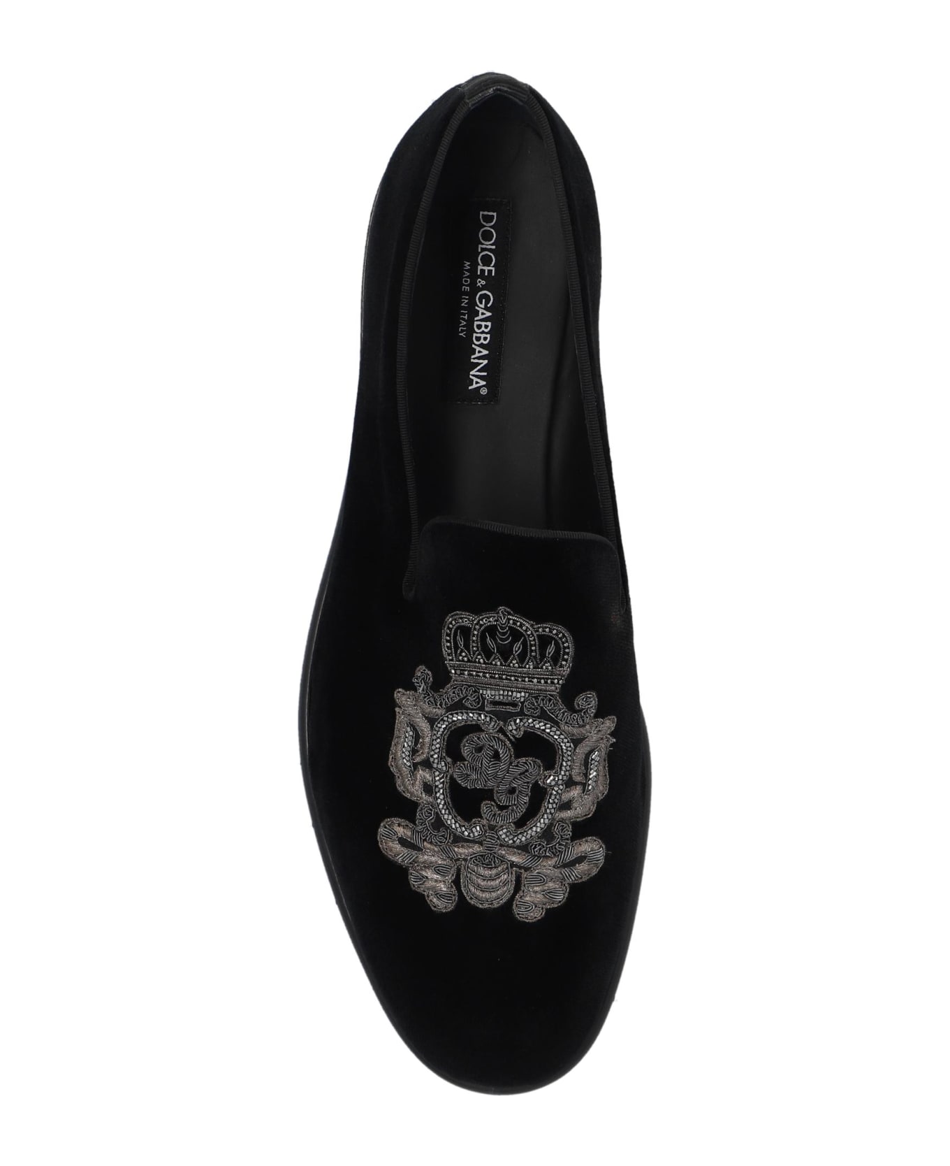 Dolce & Gabbana Velvet Loafers - BLACK