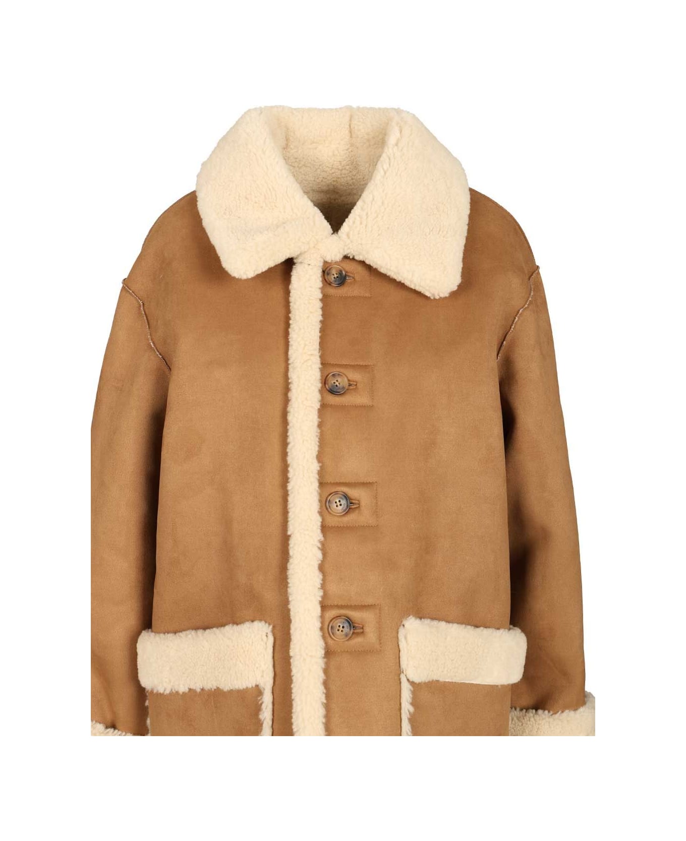 Dunst Unisex Reversible Shearling Jacket - BROWN