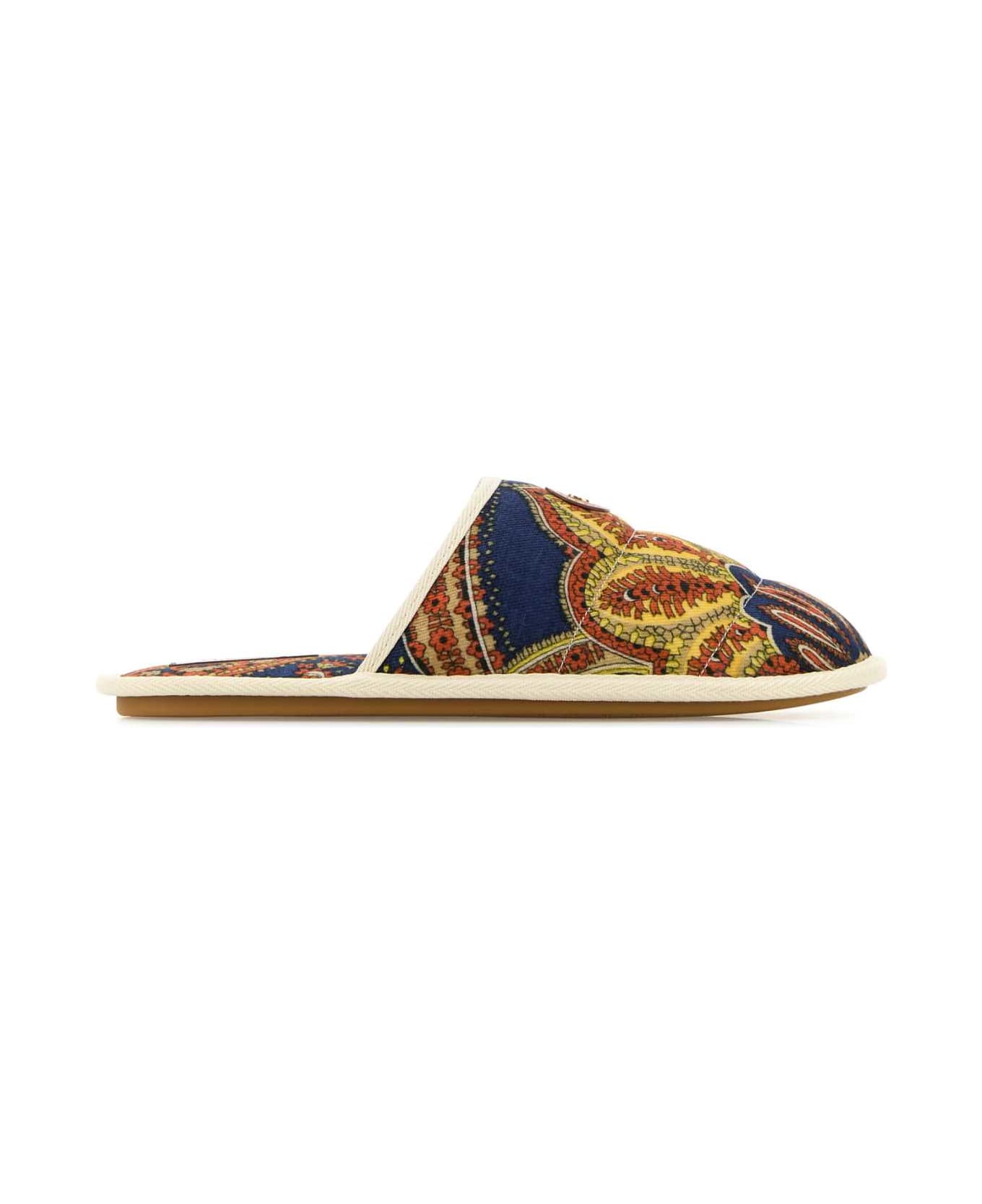 Valentino Garavani Printed Fabric Ta Chambre Slippers - PRINTDISI24398IVORYIVORY