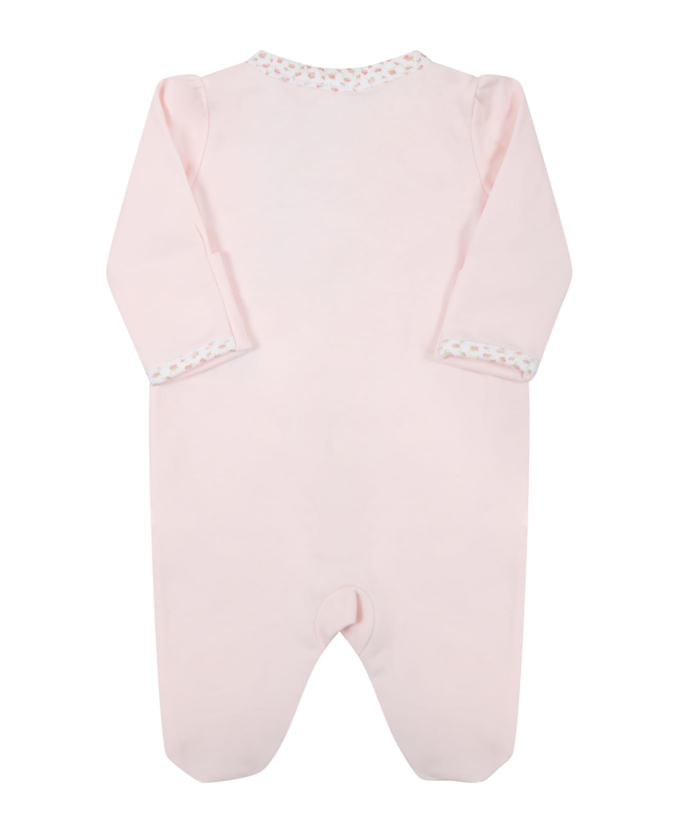 Ralph Lauren Pink Babygrow For Baby Girl With Roses - Pink