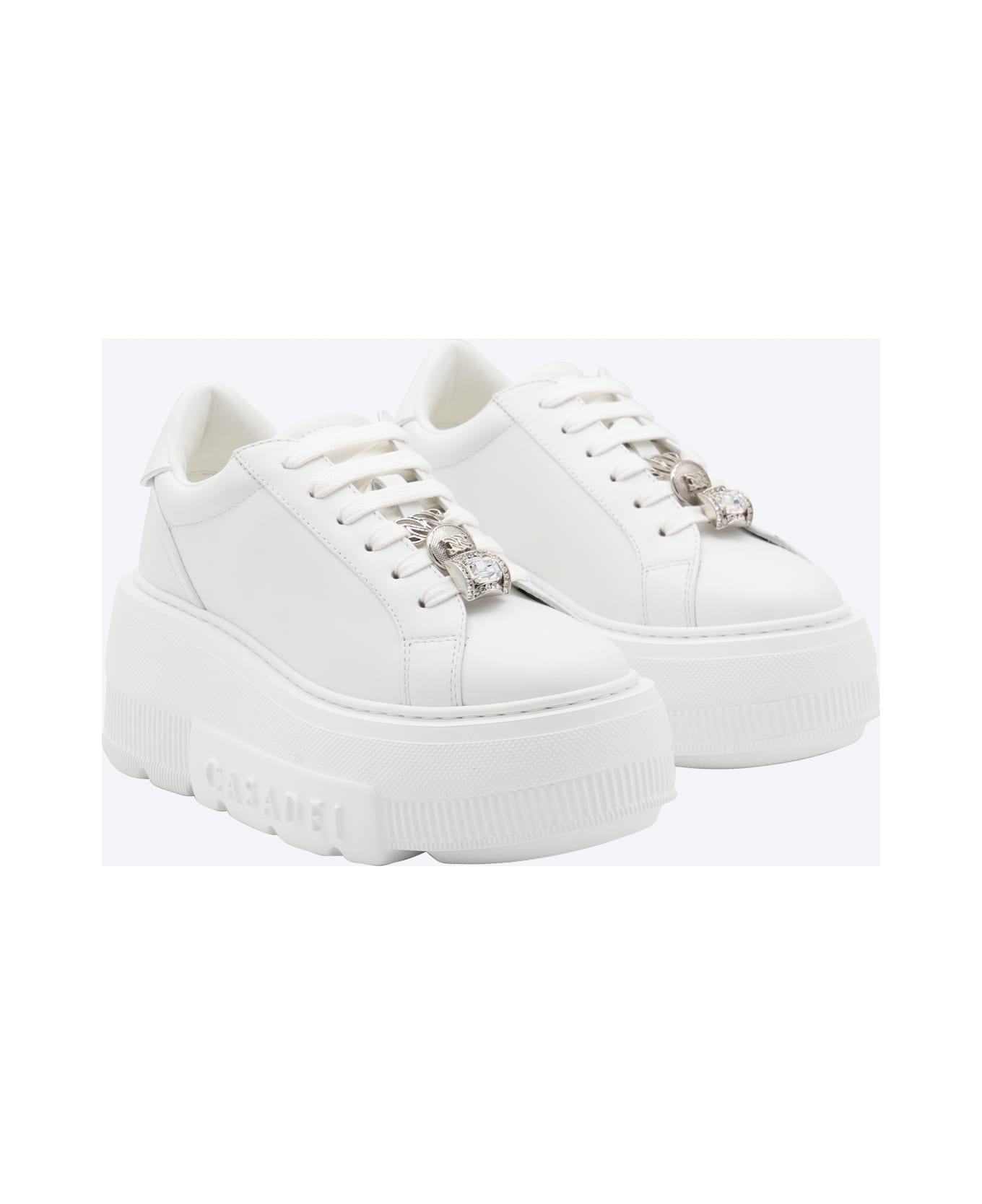 Casadei White Leather Sneakers - White