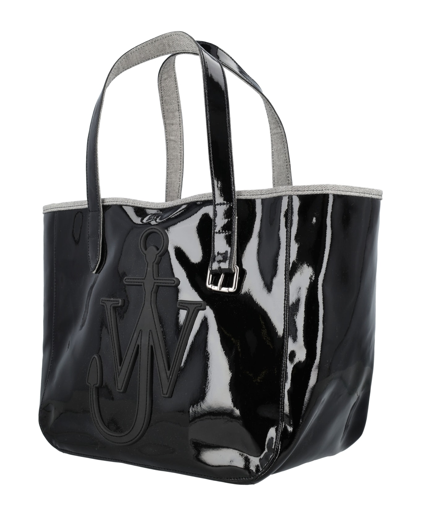 J.W. Anderson Coated Denim Belt Tote Bag - BLACK