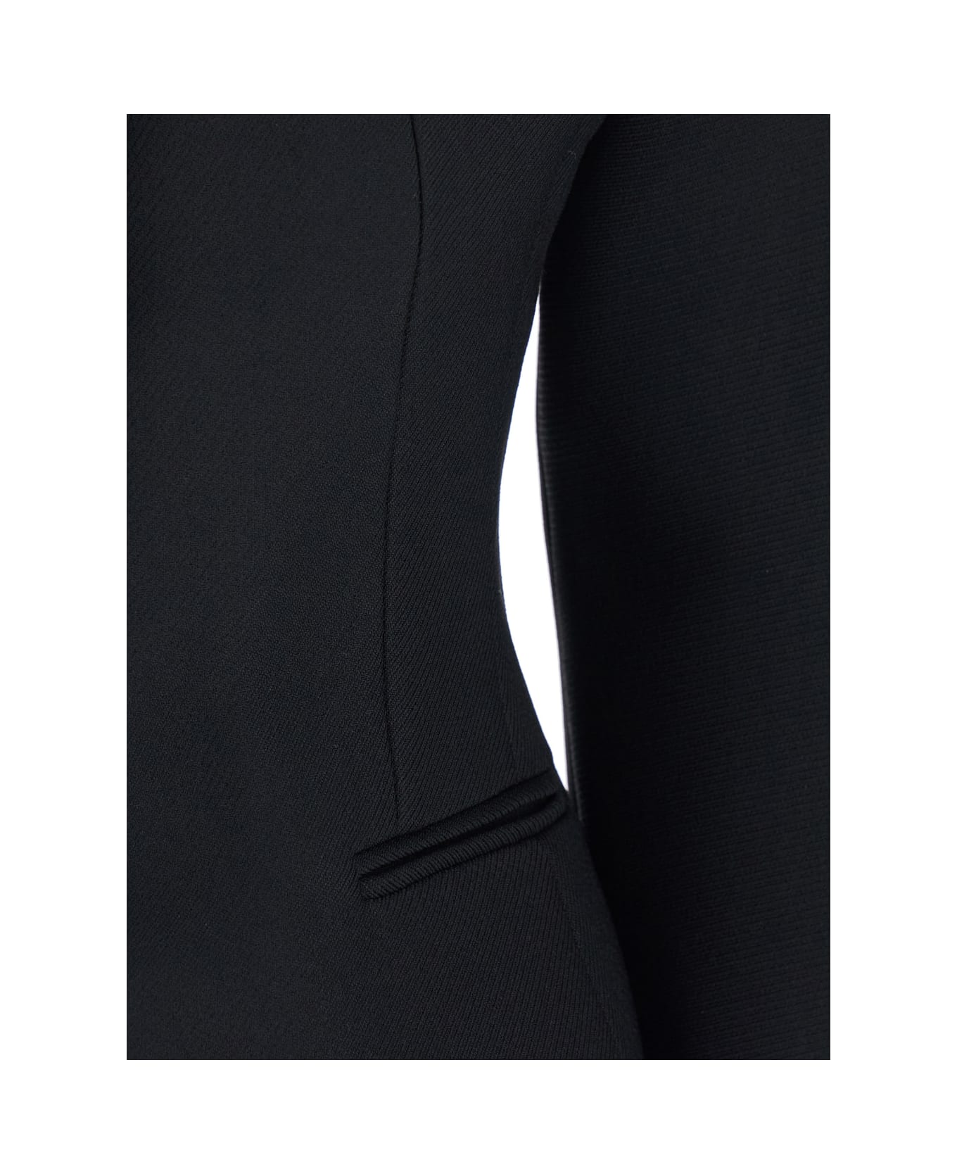Jacquemus Black Blouse With Front Neckline And Side Pockets In Cotton Blend Woman - Black