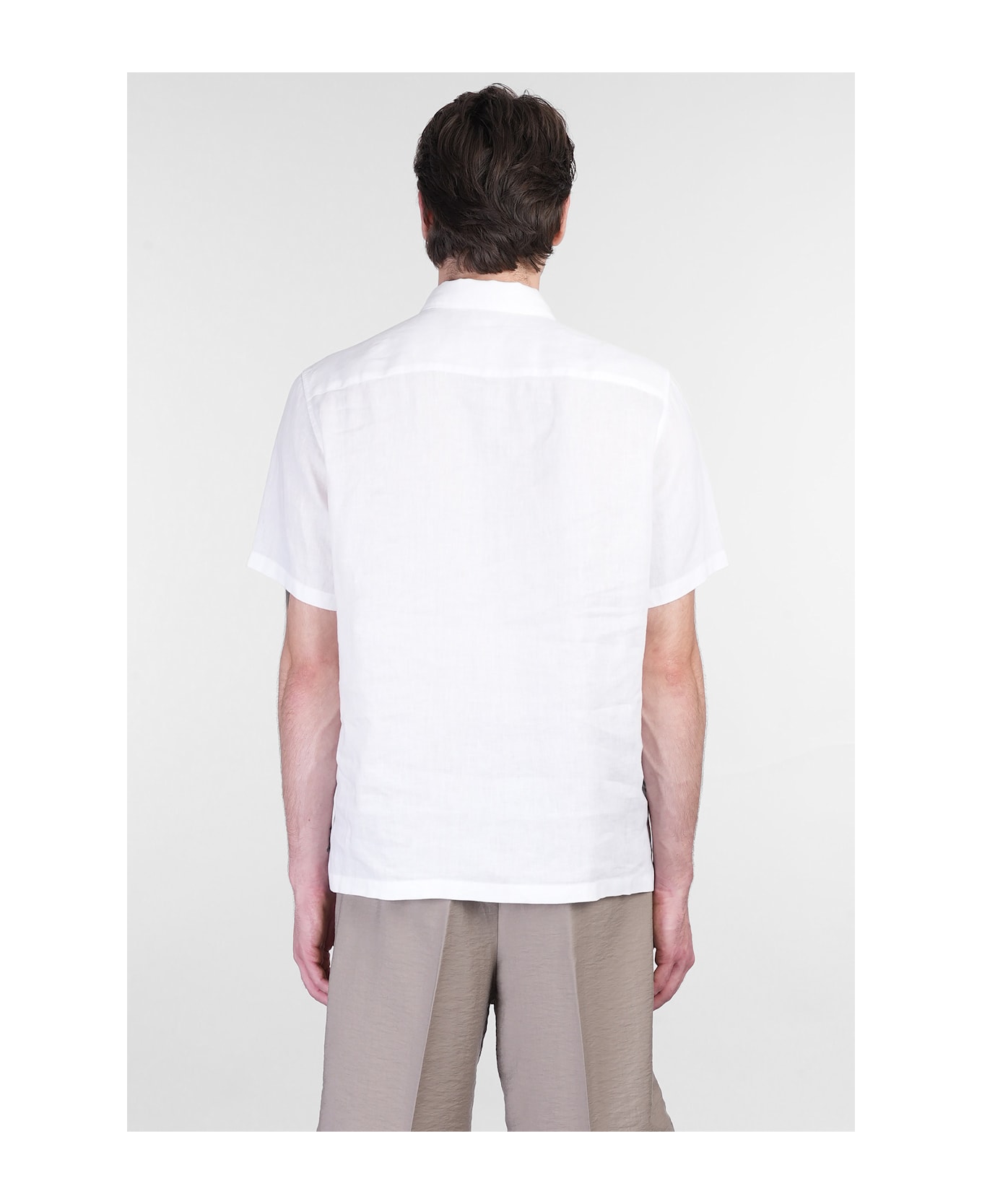 Theory Shirt In White Linen - white
