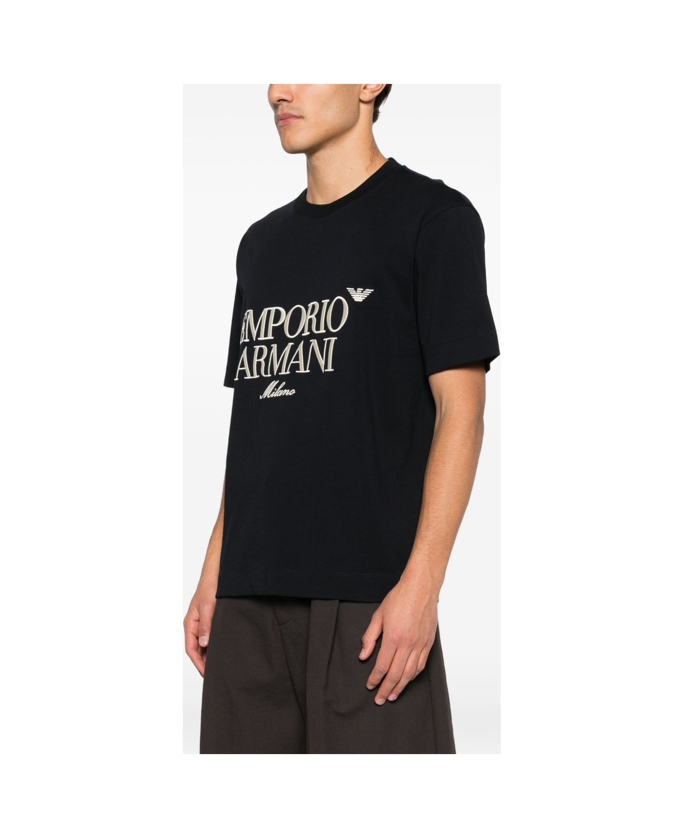 Emporio Armani Logo Cotton T-shirt - Blue