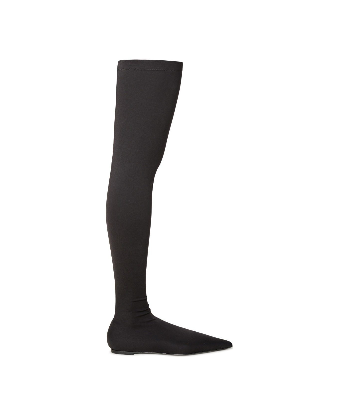 Dolce & Gabbana Stretch Boots In Black Leather Blend - Black