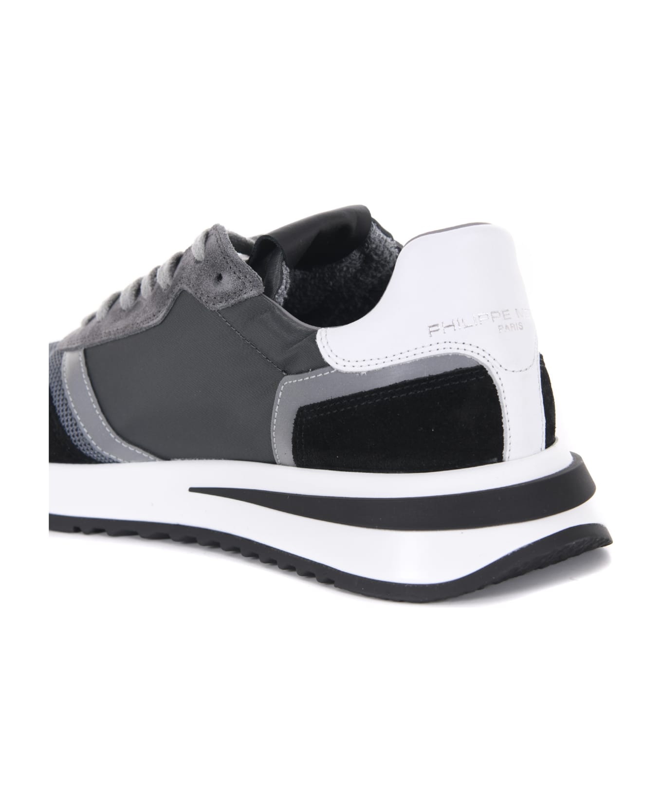 Philippe Model Sneakers Philippe Model "tropez 2.1 Low" In Camoscio E Nylon - Grigio/nero