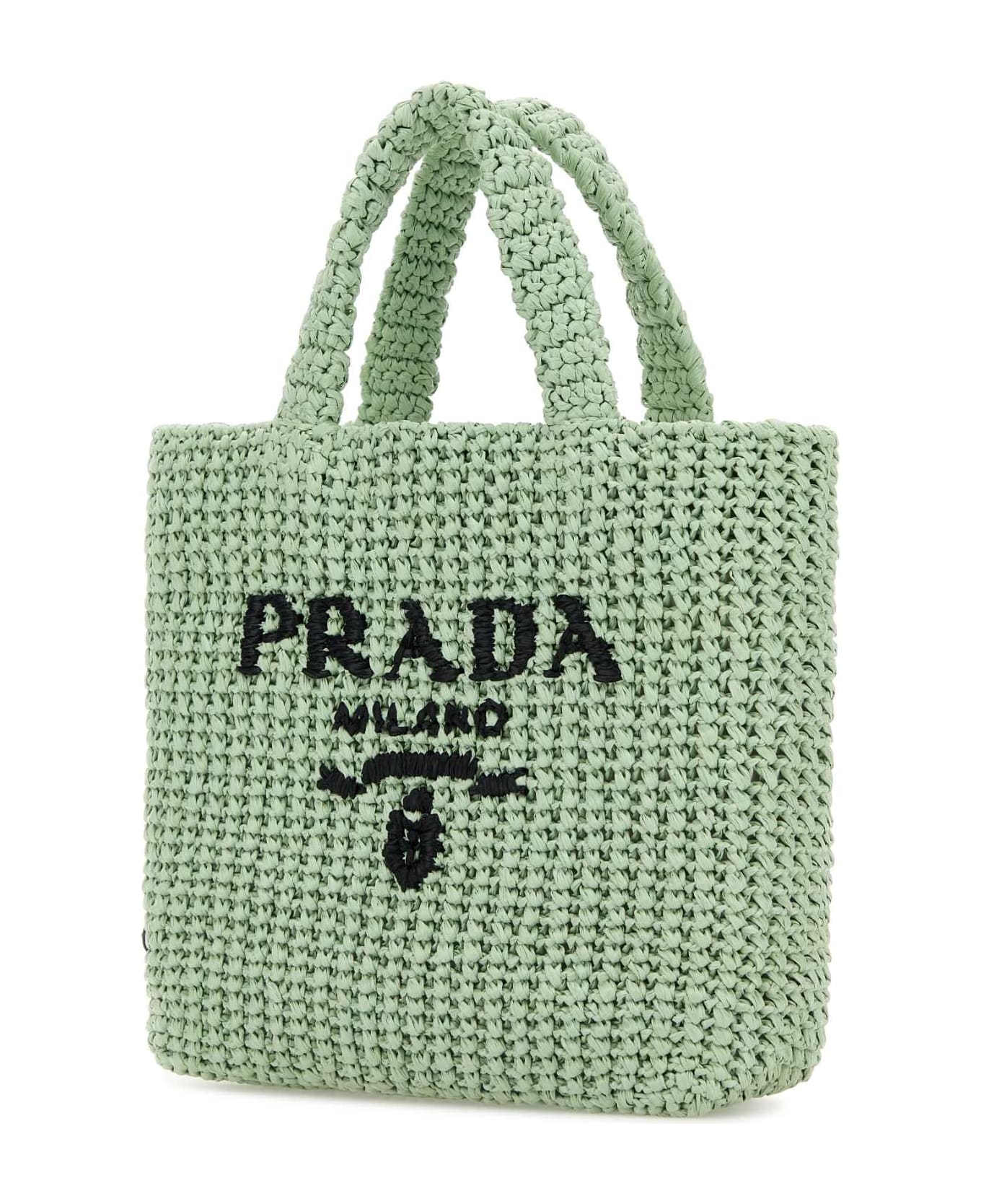 Prada Pastel Green Straw Handbag - ACQUA