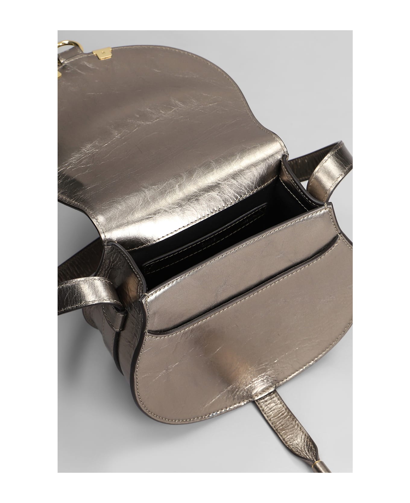 Chloé Marcie Shoulder Bag In Bronze Leather - bronze