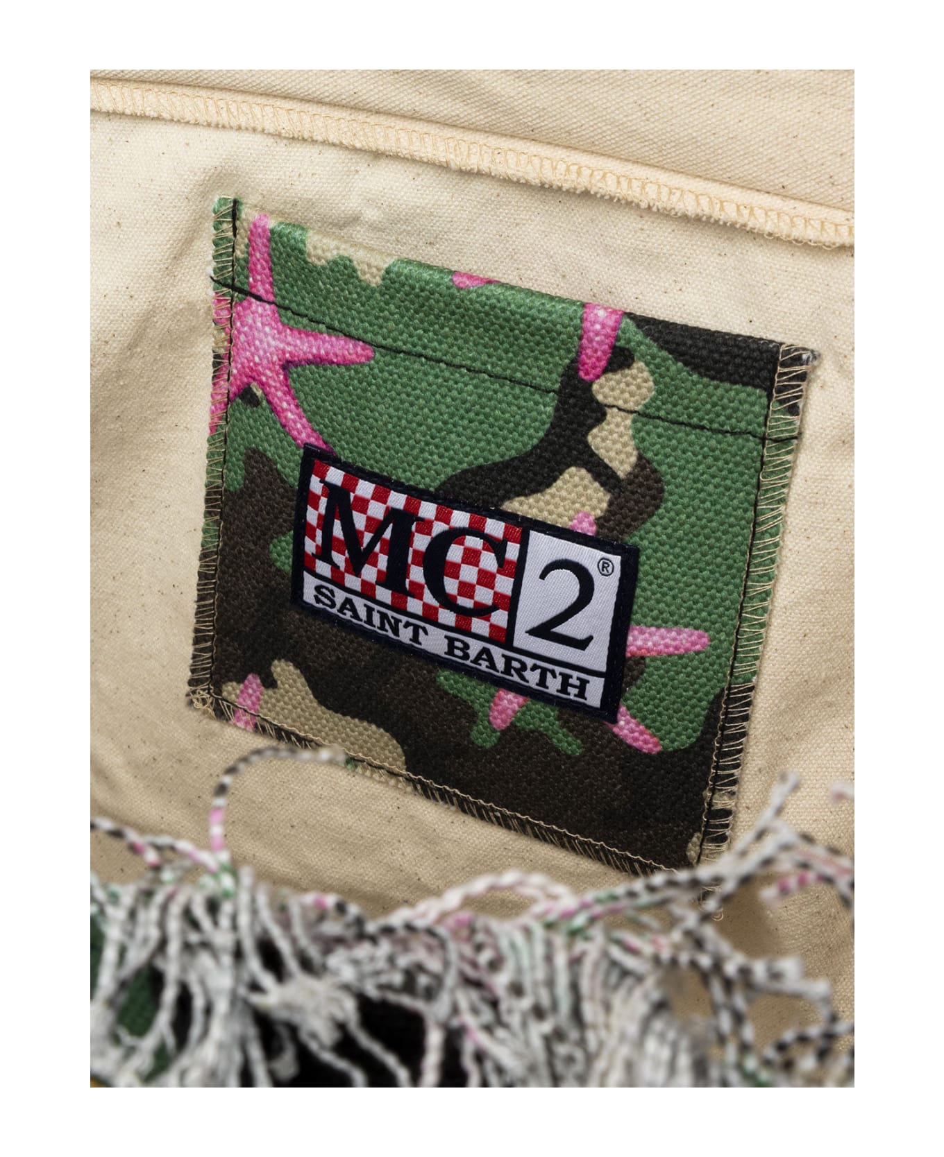 MC2 Saint Barth Camouflage Starfish Cotton Canvas Vanity Tote Bag - GREEN