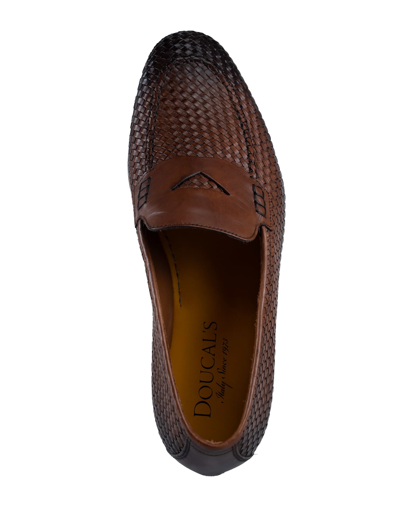 Doucal's Woven Leather Moccasins - Braidy cuoio+f.do t.moro