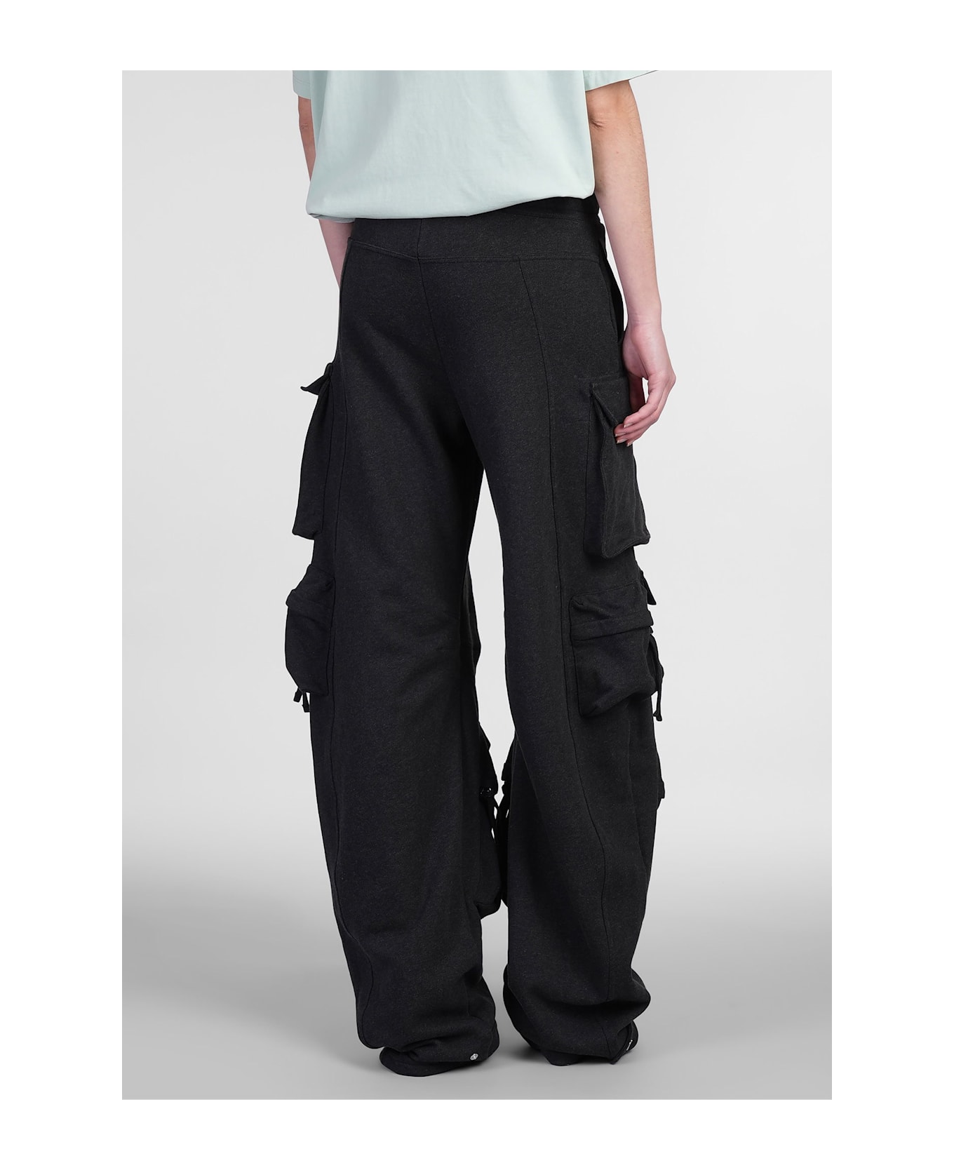 The Attico Pants In Black Cotton - black