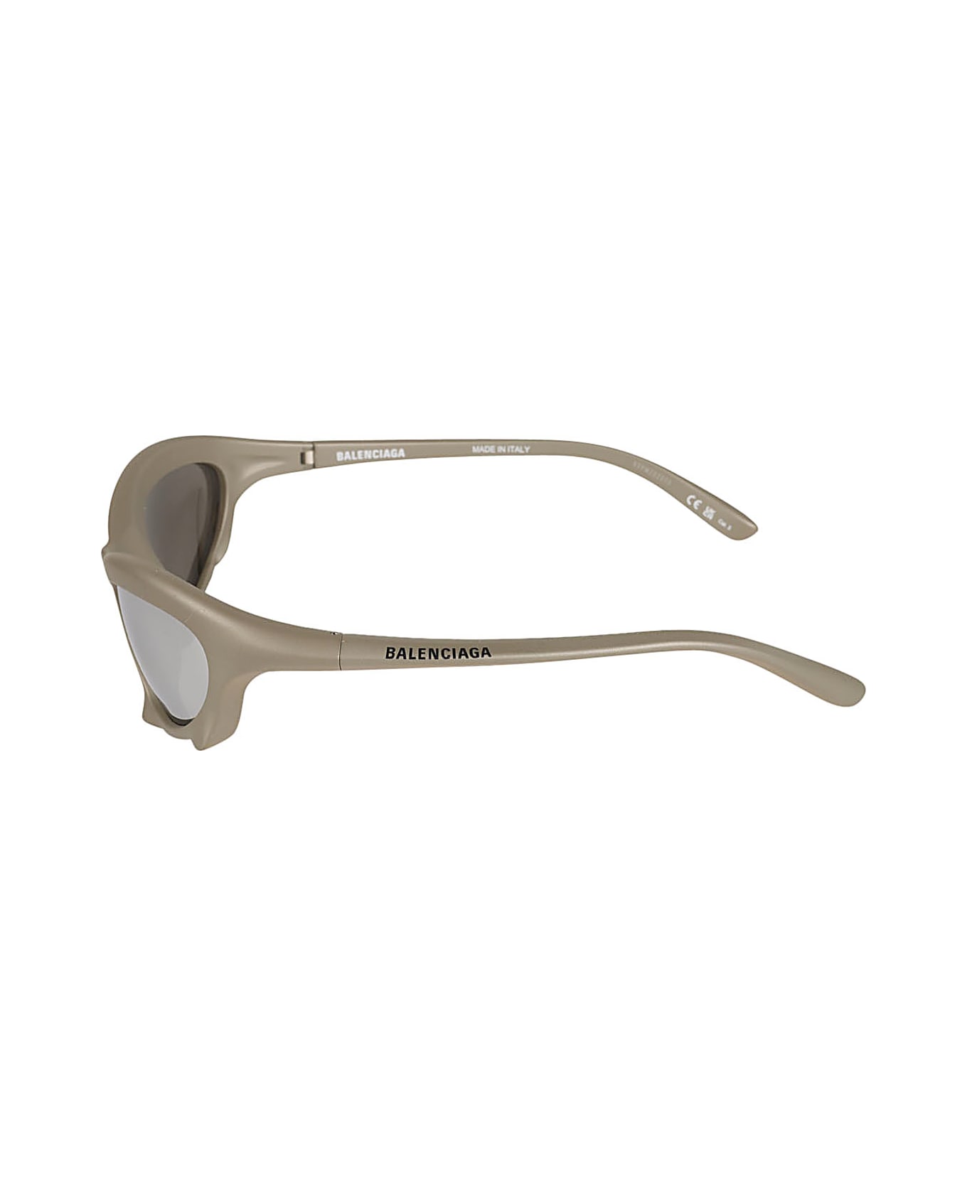 Balenciaga Eyewear Cat Eye Logo Sunglasses - Ruthenium/Silver