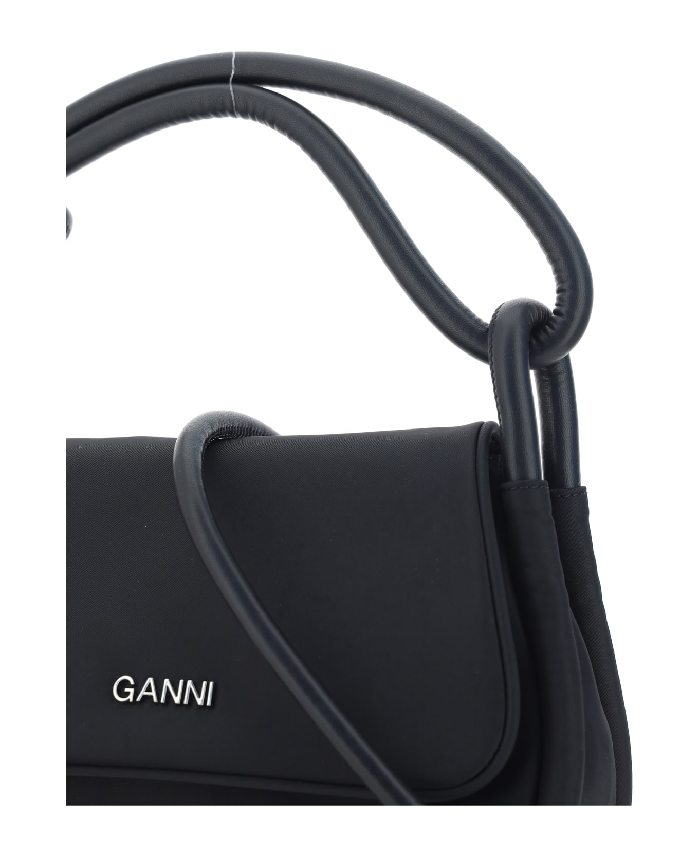 Ganni Knot Flap Handbag - Black