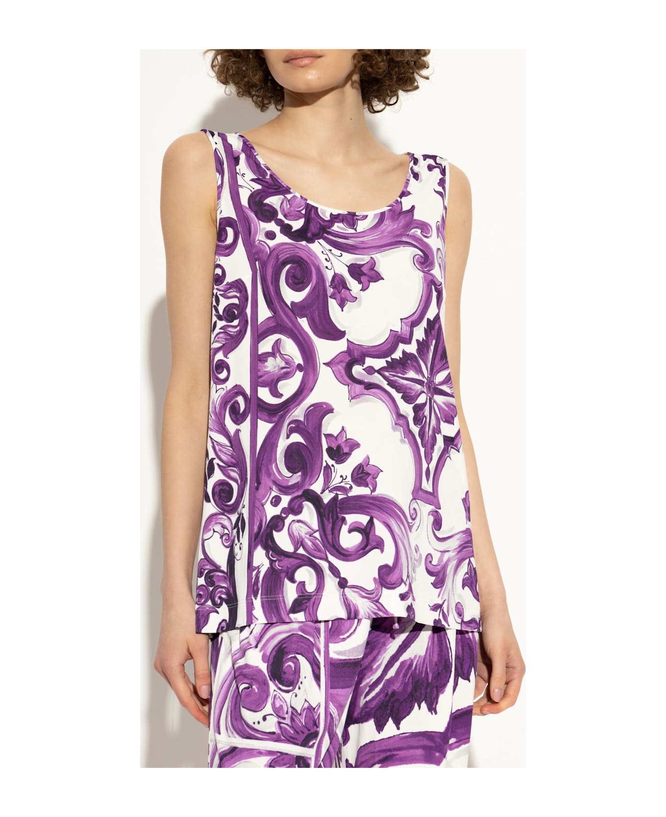 Dolce 
Gabbana Top With 
majolica
 Print - Purple