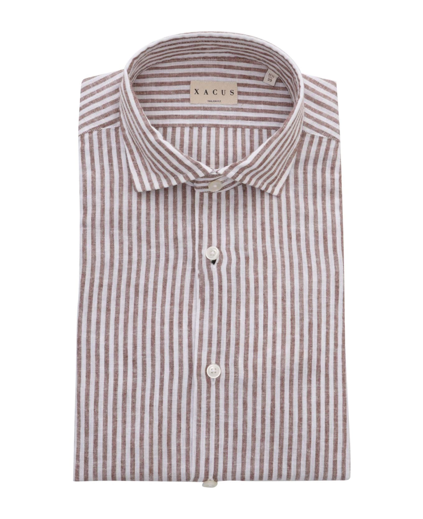 Xacus Brown Striped Shirt - MULTICOLOR