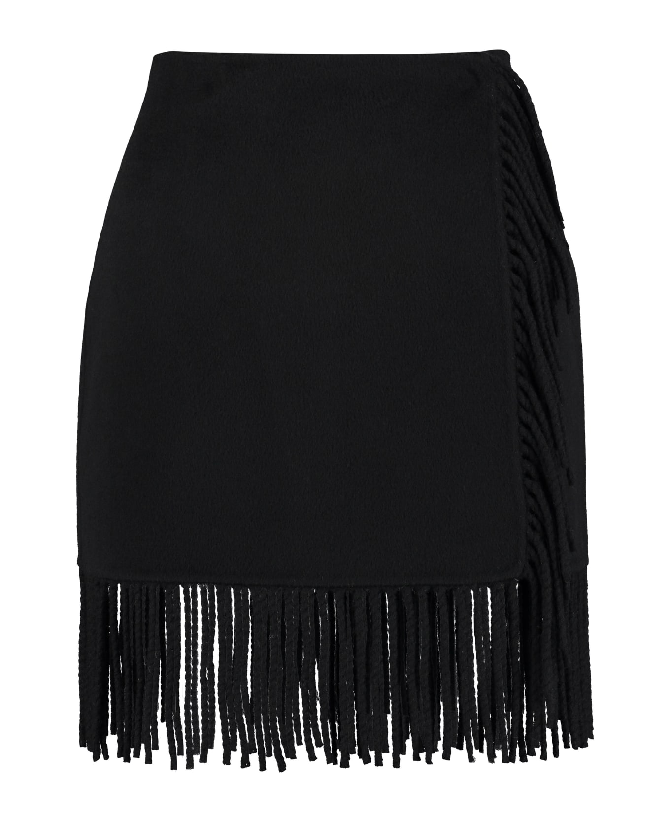 Parosh Leak Wool Mini Skirt - black
