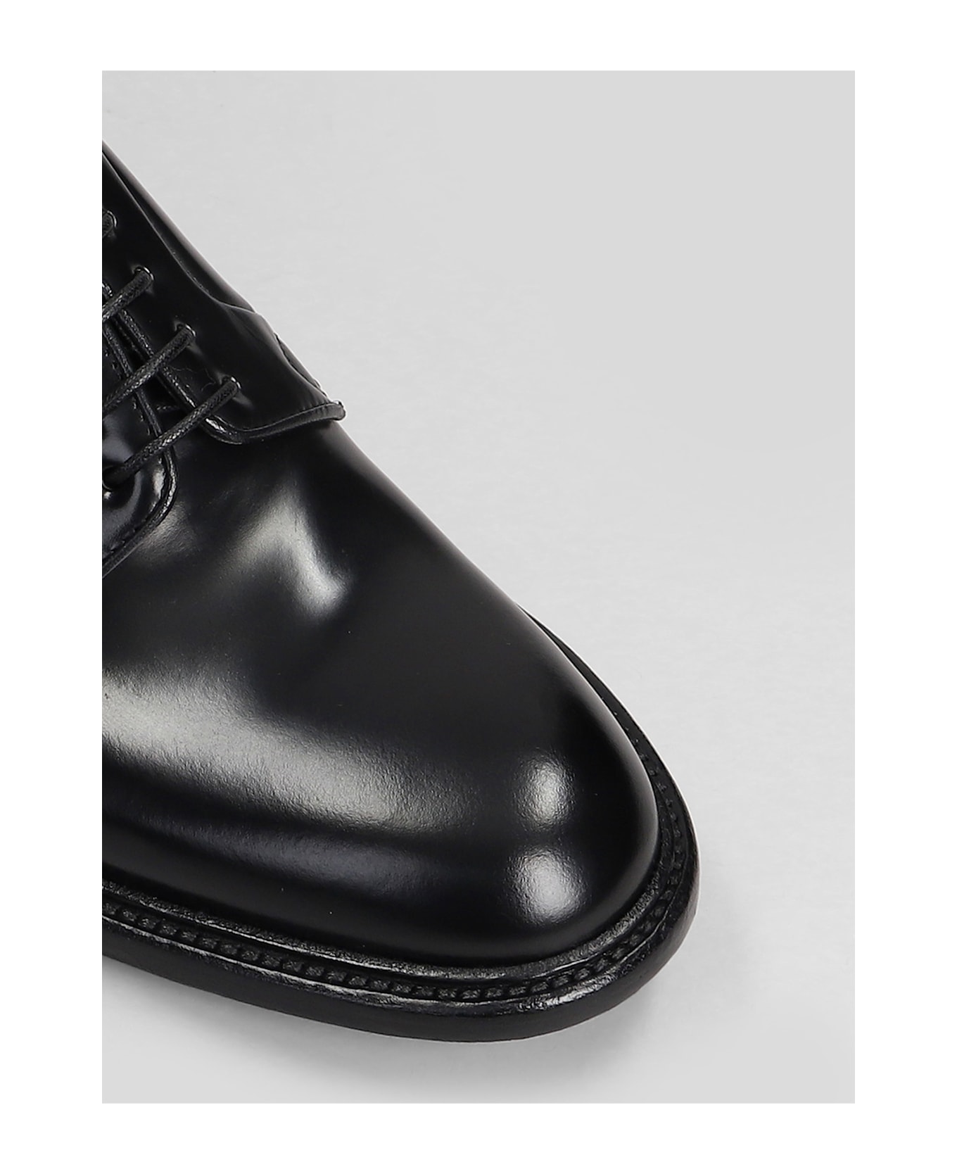 Green George Lace Up Shoes In Black Leather - black