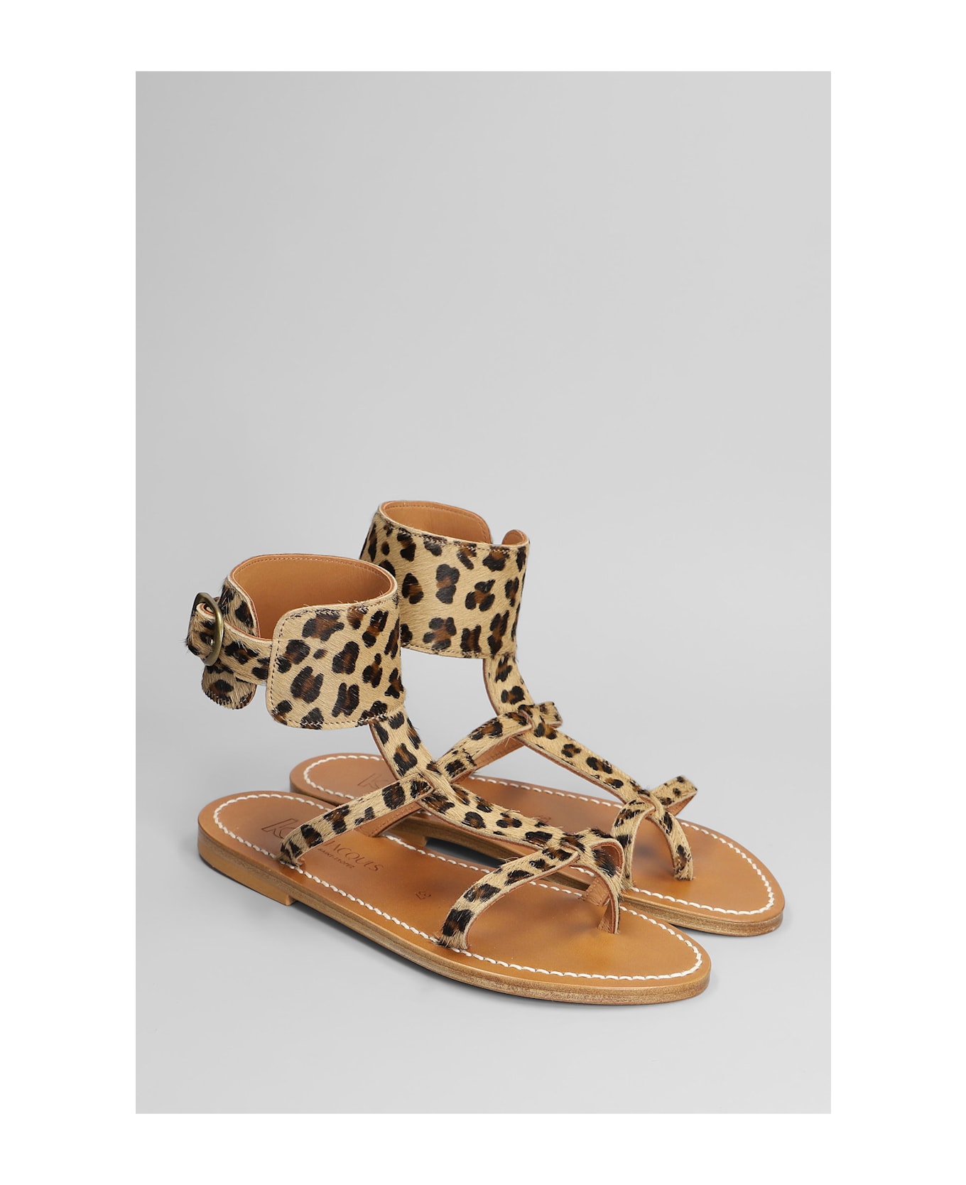 K.Jacques Caravelle F Flats In Animalier Pony Skin - Animalier