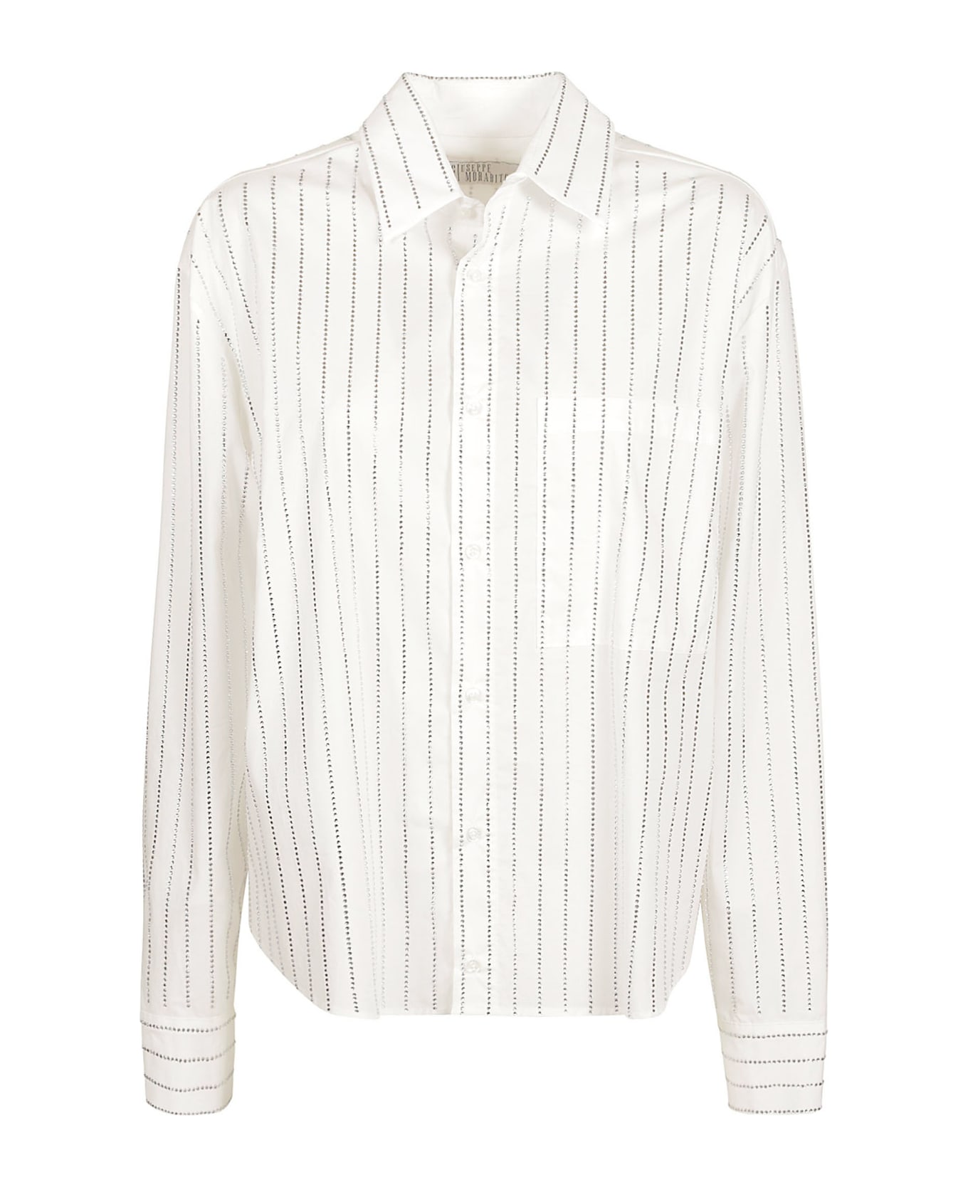 Giuseppe di Morabito Rhinestone Striped Shirt - White