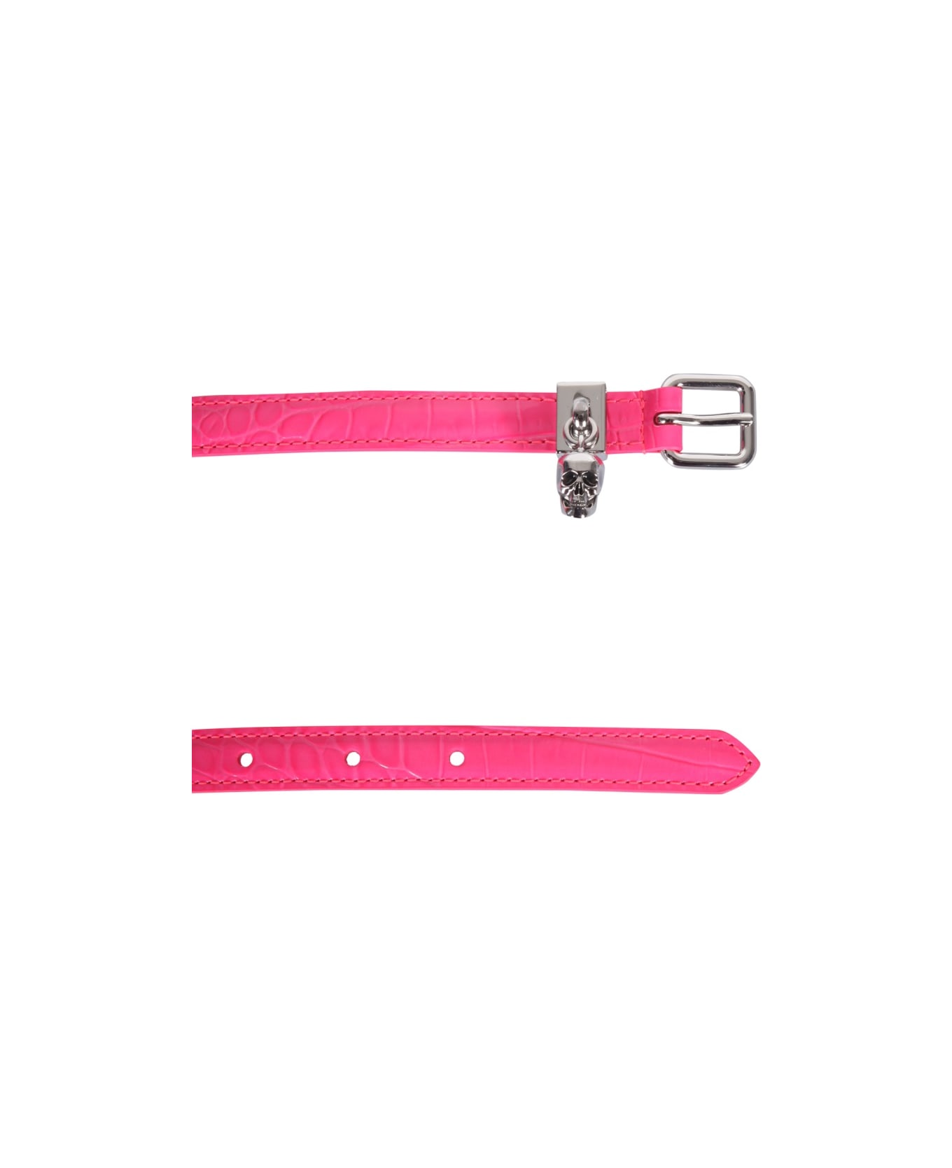 Alexander McQueen Double Belt With Skull And Pavè - PINK