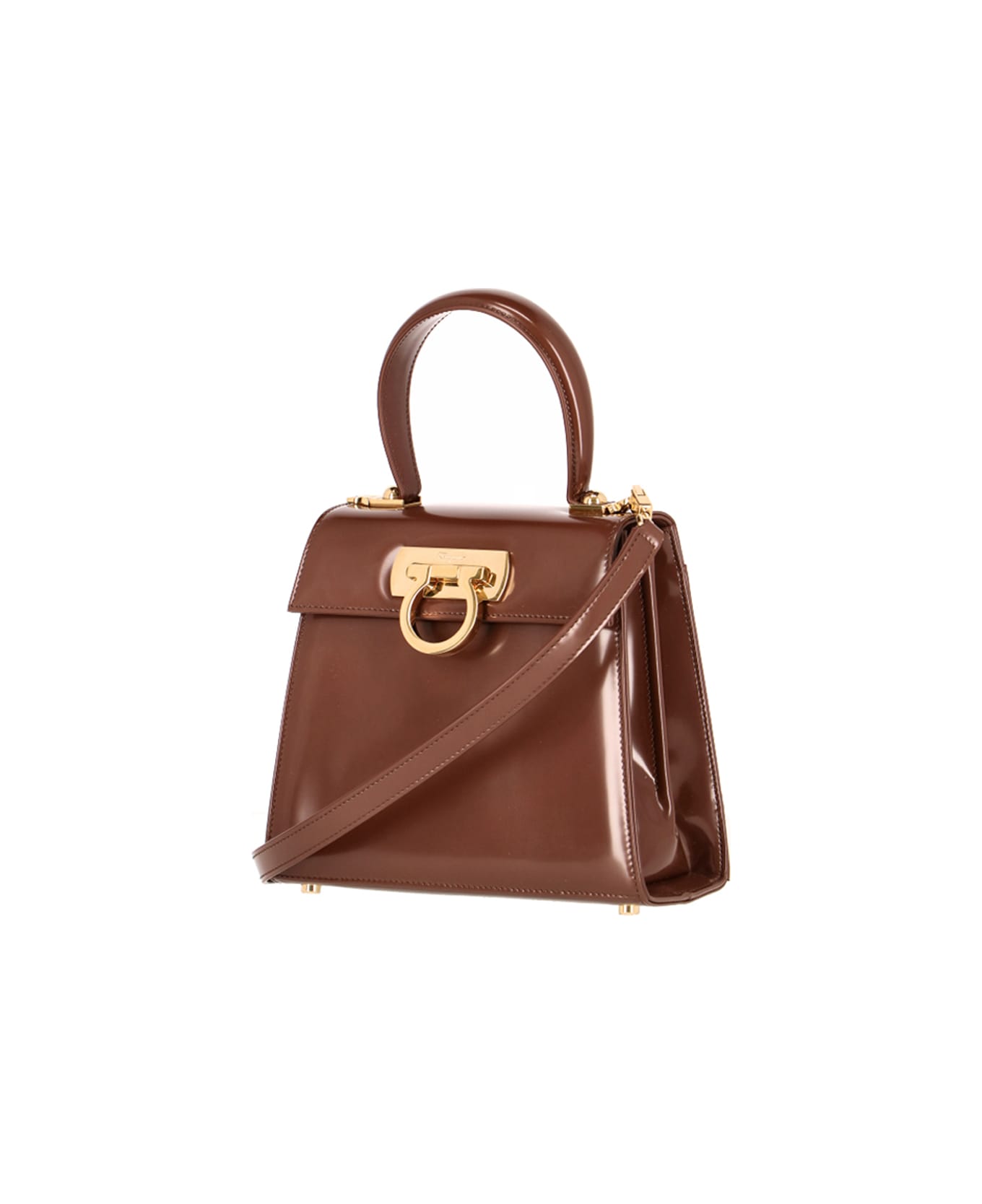 Ferragamo "iconic S" Handbag - Brown