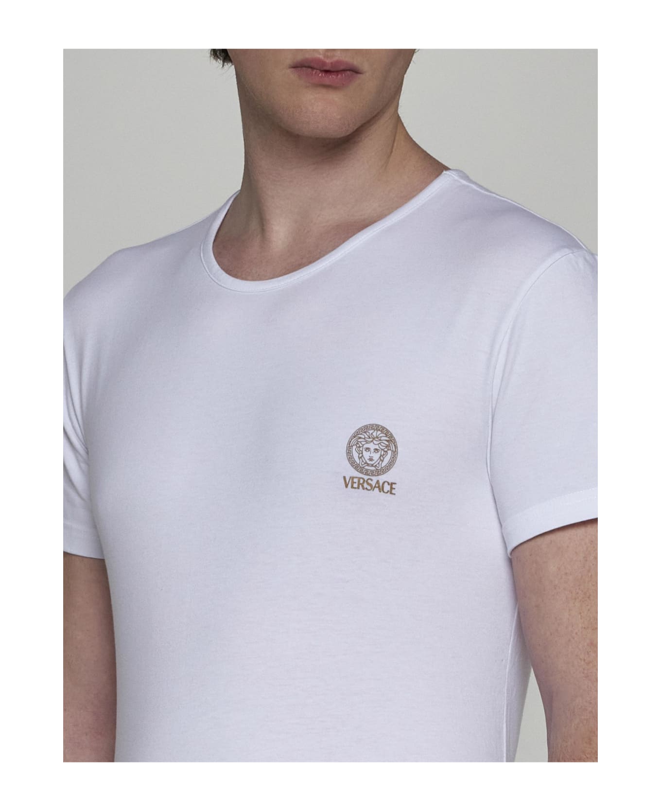 Versace Cotton T-shirt Bi-pack - Bianco Ottico シャツ