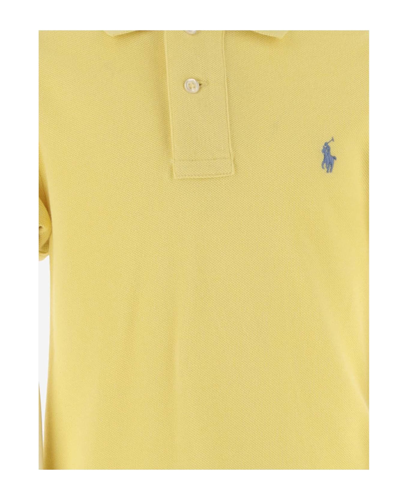 Polo Ralph Lauren Cotton Polo Shirt With Logo - Yellow トップス