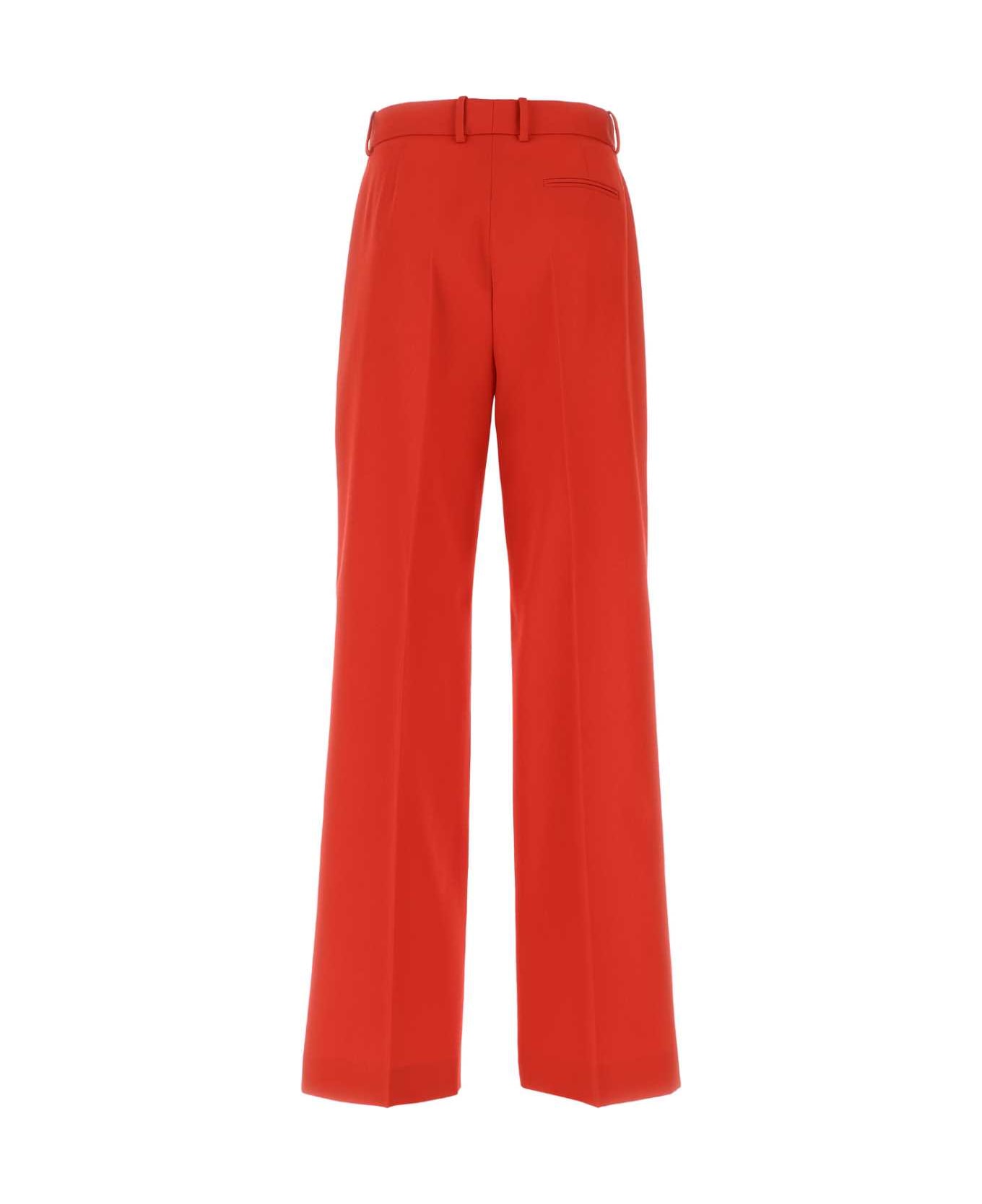 Lanvin Red Wool Wide-leg Pant - Red ボトムス