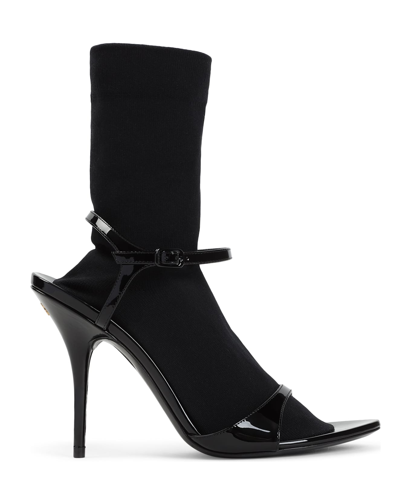 Balenciaga Black Leather Avenue Sock Sandals - Black Black