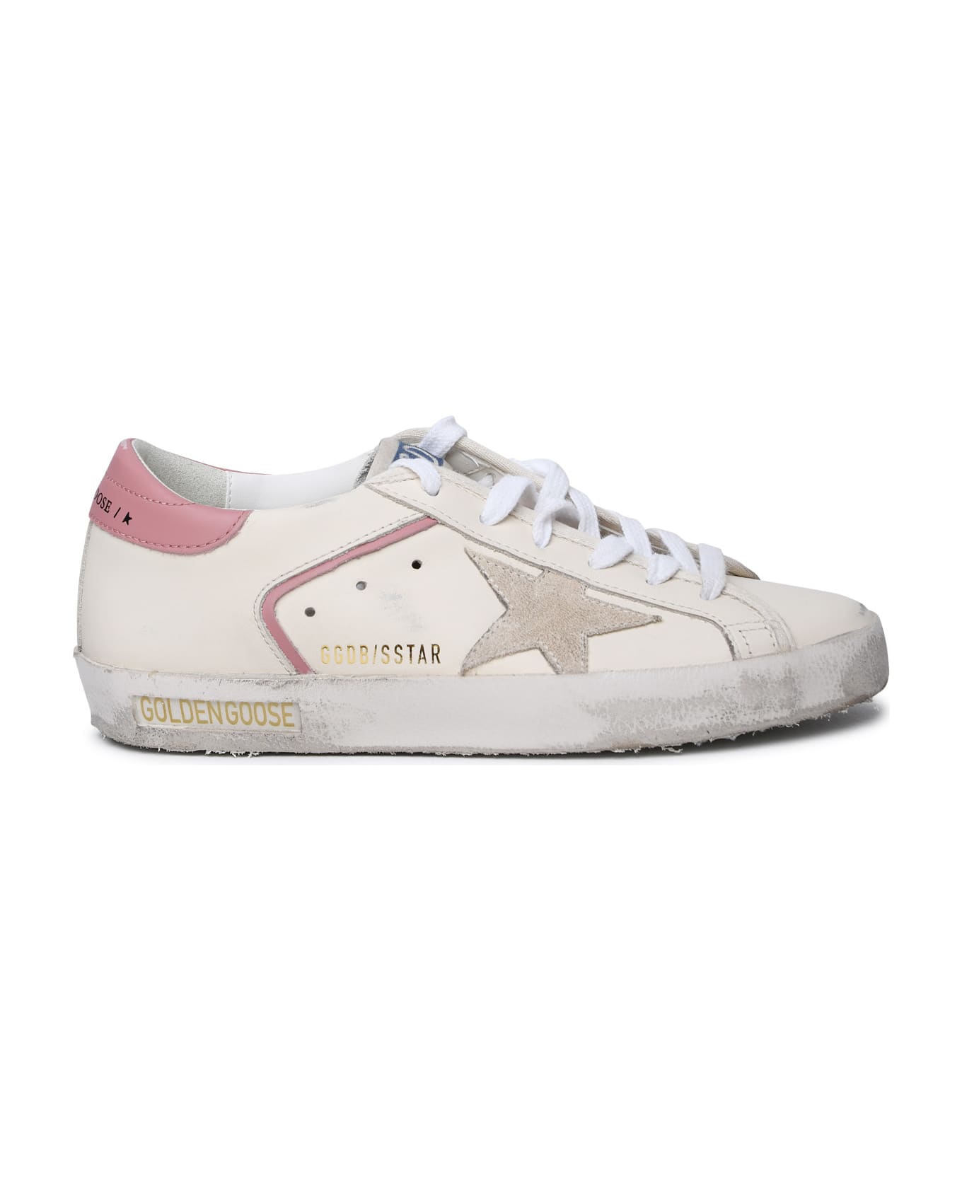Golden Goose Super-star Leather Upper Suede Star Leather Heel Sneakers - Cream Seedpearl Ash Rose