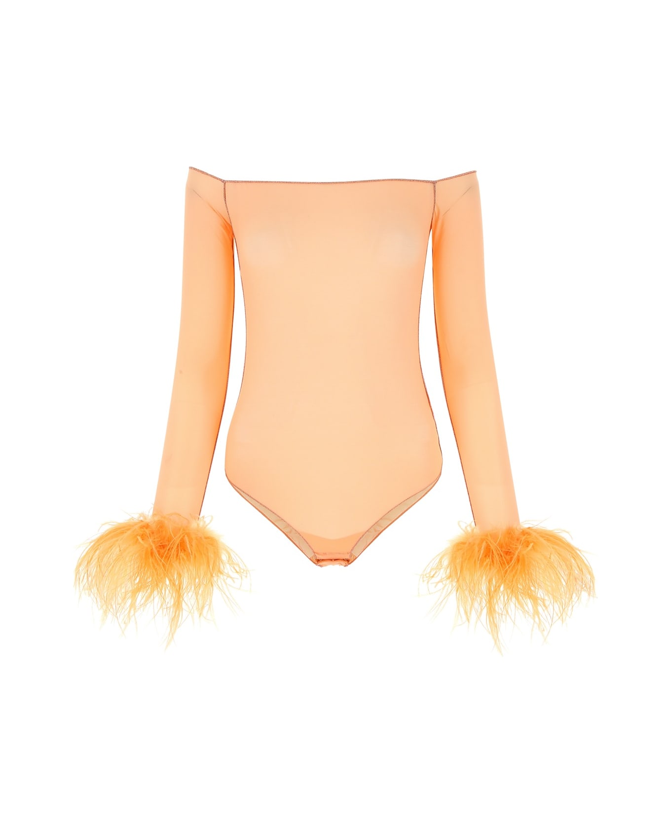 Oseree Peach Mesh Bodysuit - PEACH