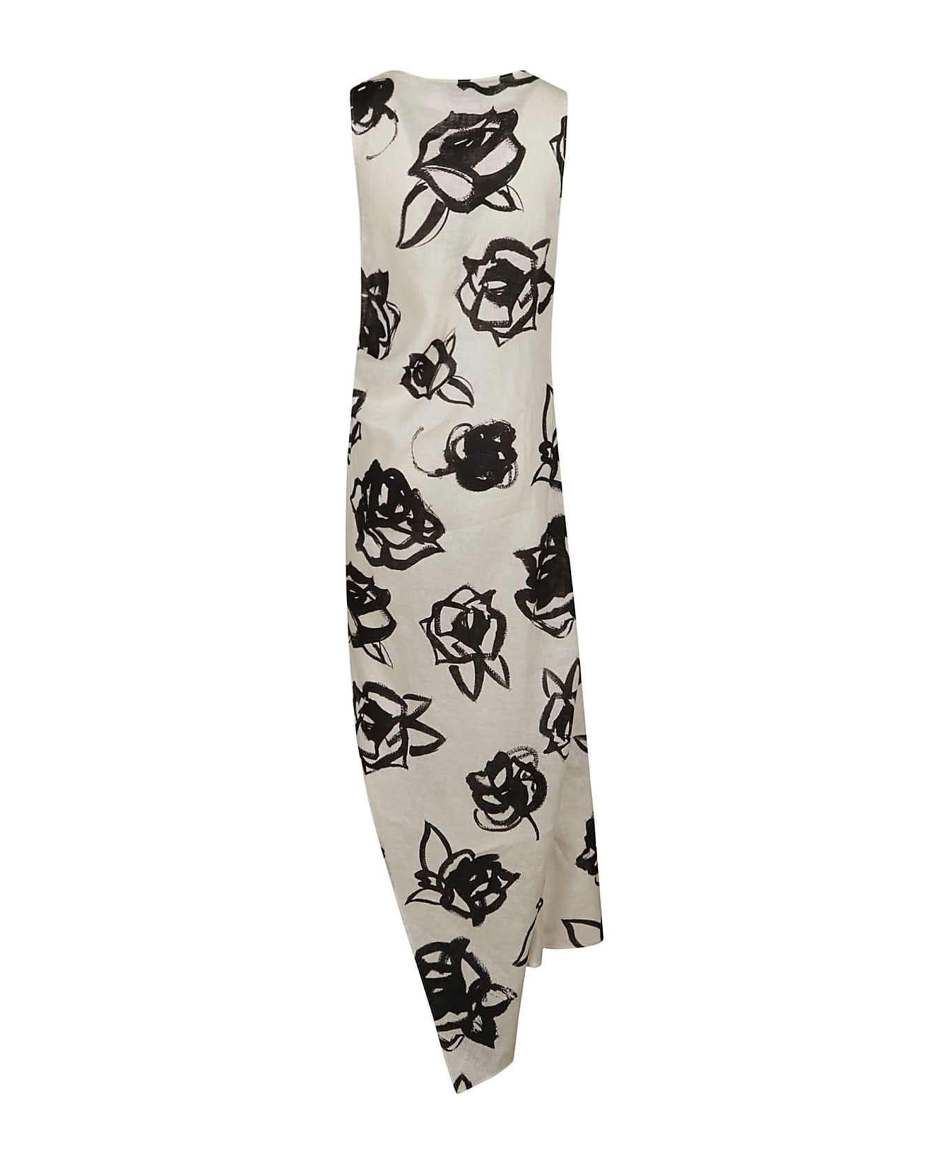 MSGM Floral Print Sleeveless Long Dress - Black ワンピース＆ドレス