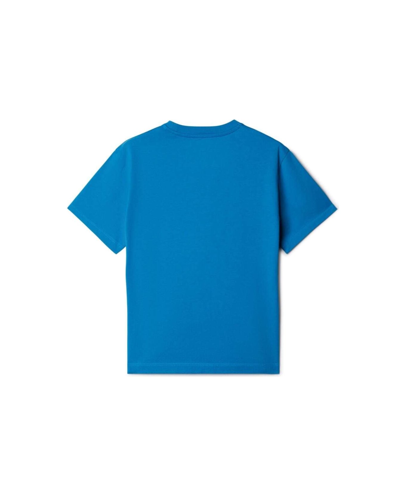 Off-White Blue T-shirt With Logo In Cotton Boy - Blu Tシャツ＆ポロシャツ