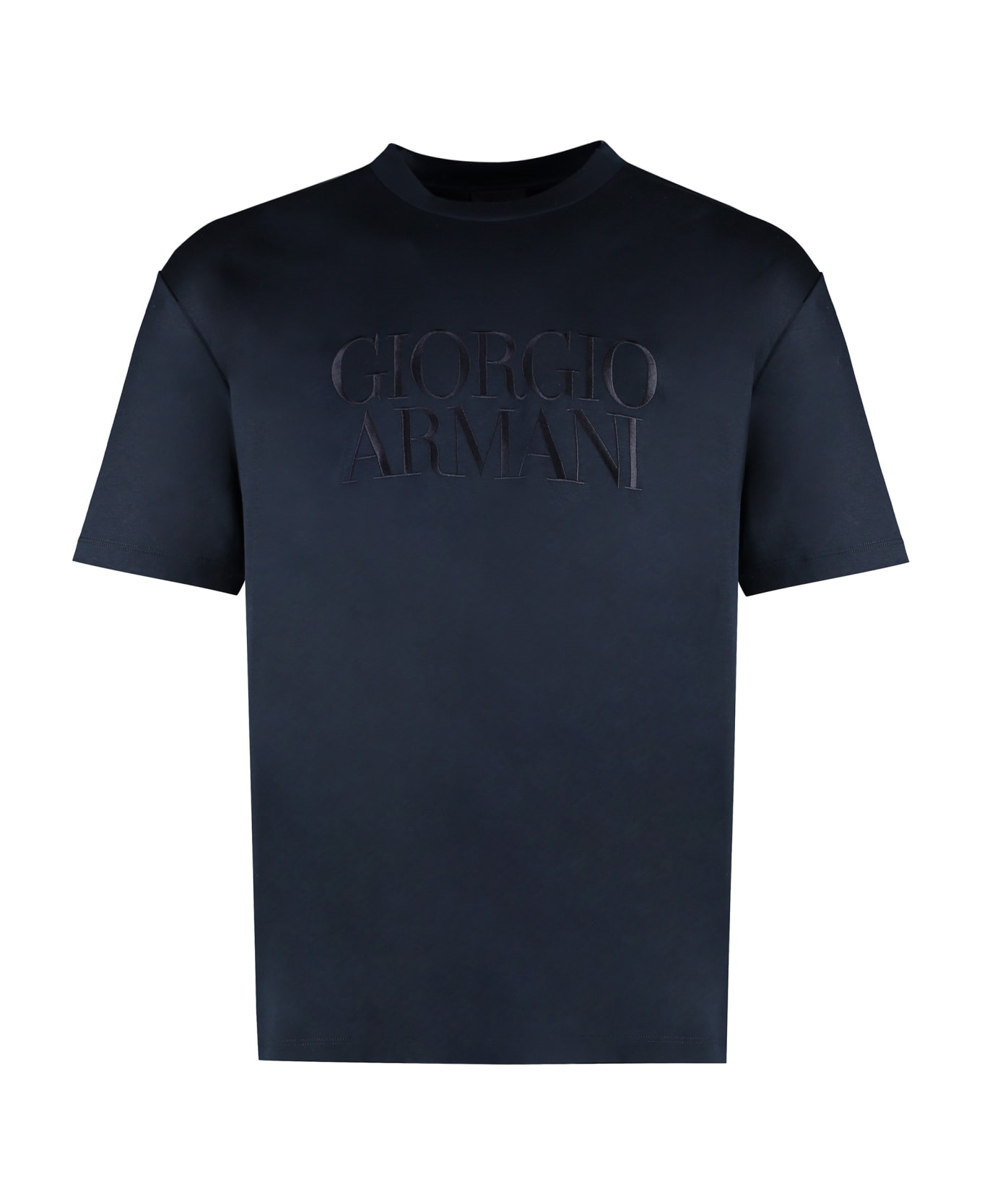 Giorgio Armani Cotton Crew-neck T-shirt - blue シャツ