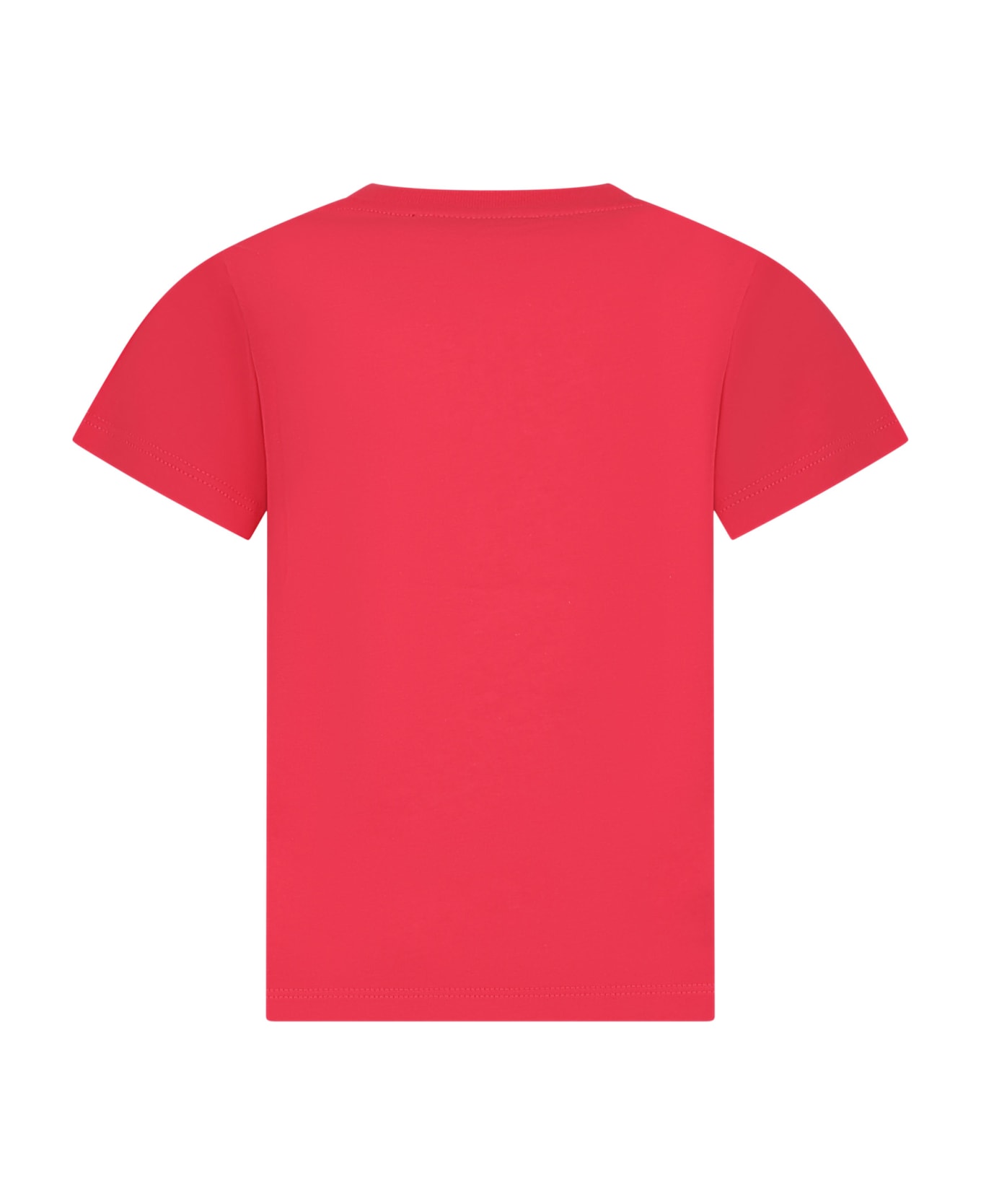 Balmain Fuchsia T-shirt For Girl With Logo And Rhinestones - Fuchsia