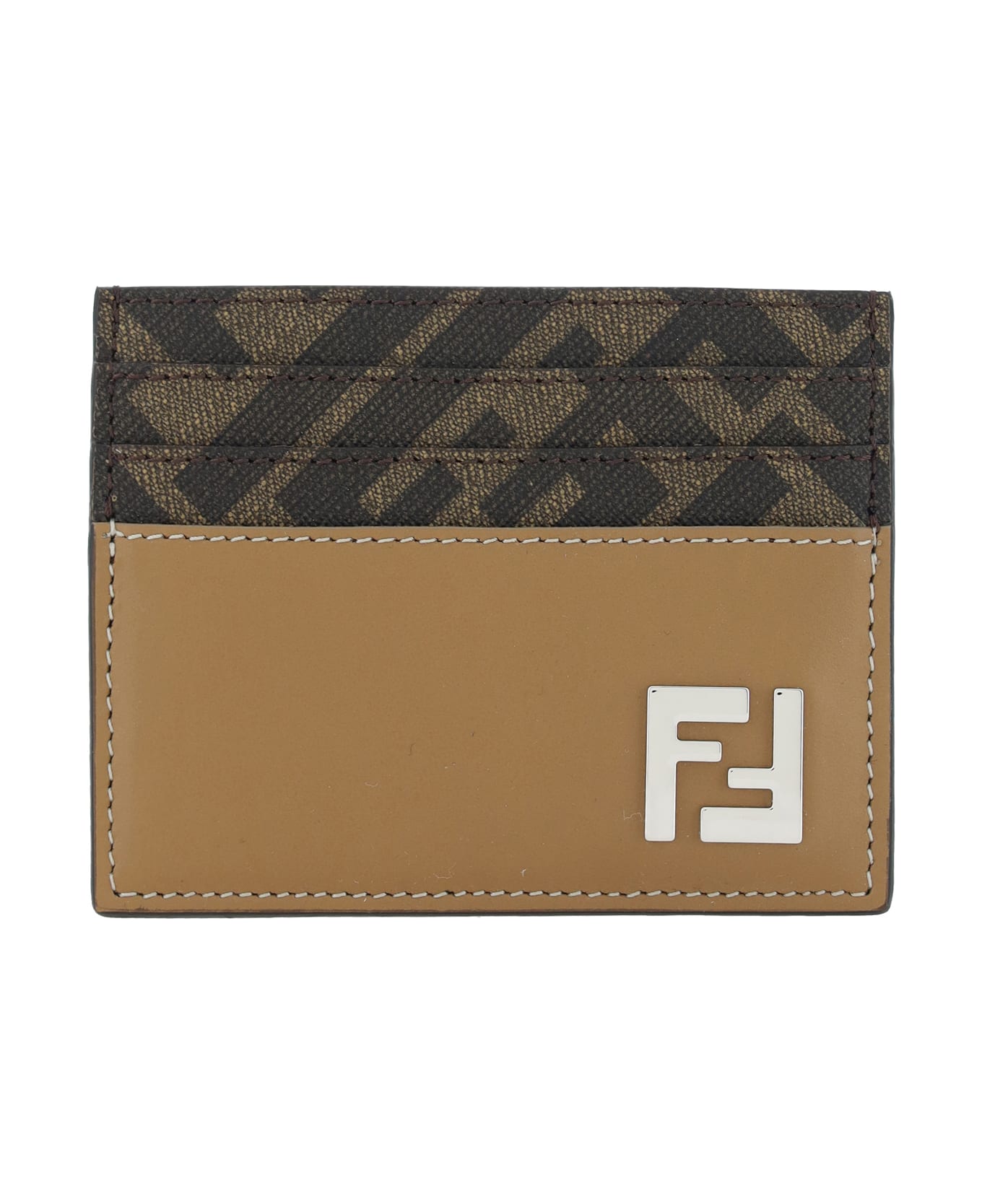 Fendi 'ff Squared' Card Holder - Sand/tbmr
