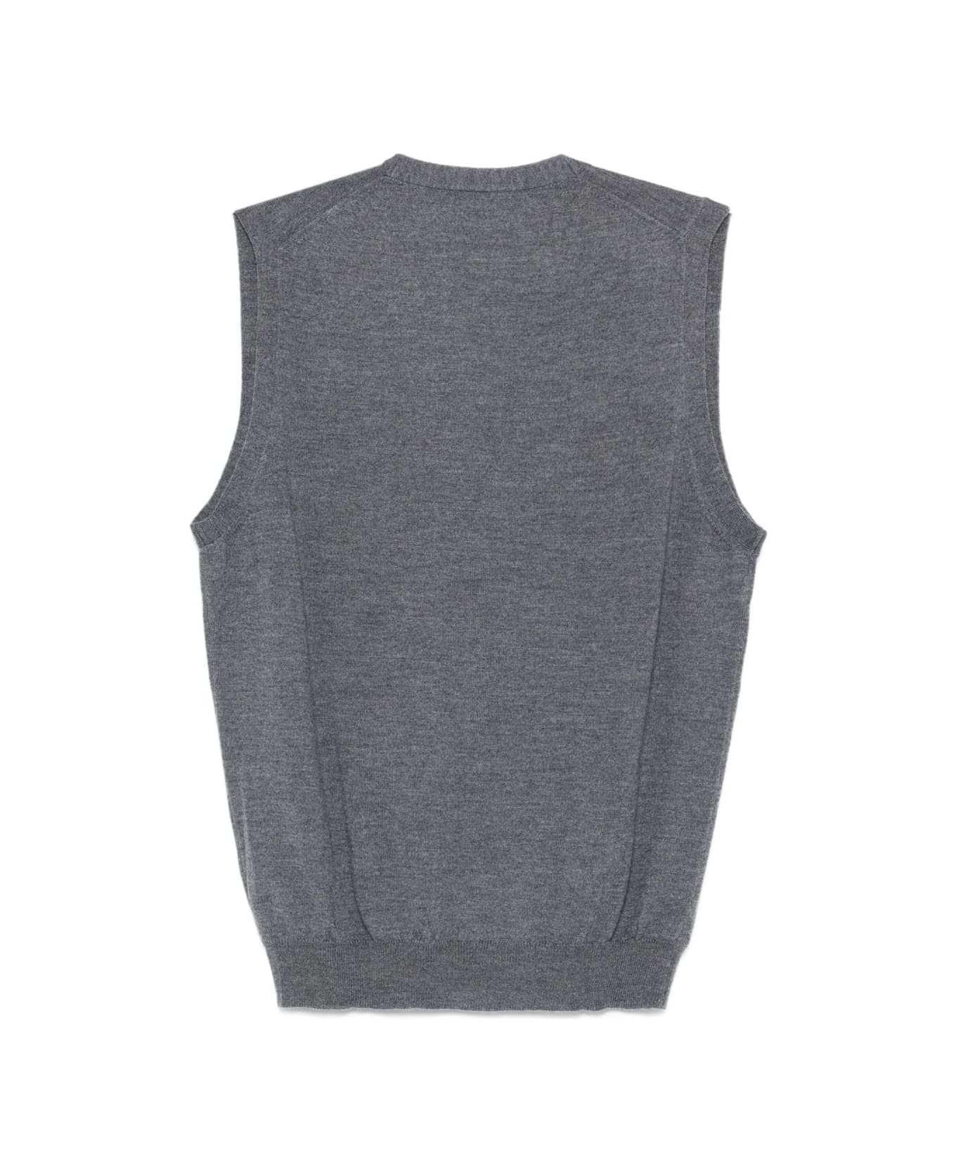 Barba Napoli Barba V-neck Buttoned Vest - Grey
