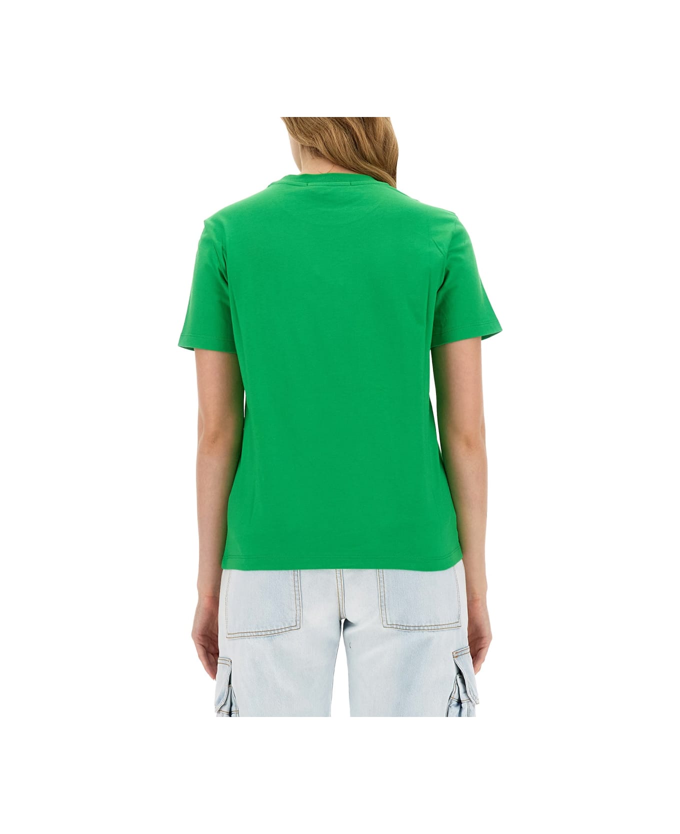 MSGM T-shirt With Logo - GREEN Tシャツ
