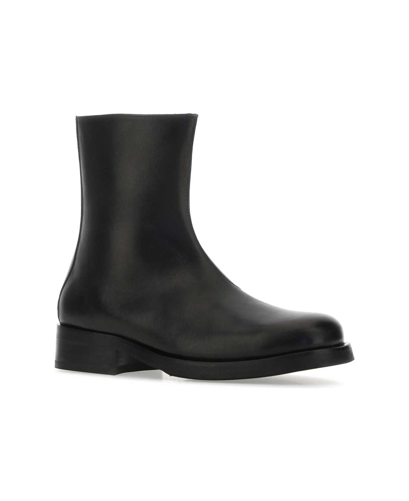 Our Legacy Black Leather Camion Ankle Boots - BLACK