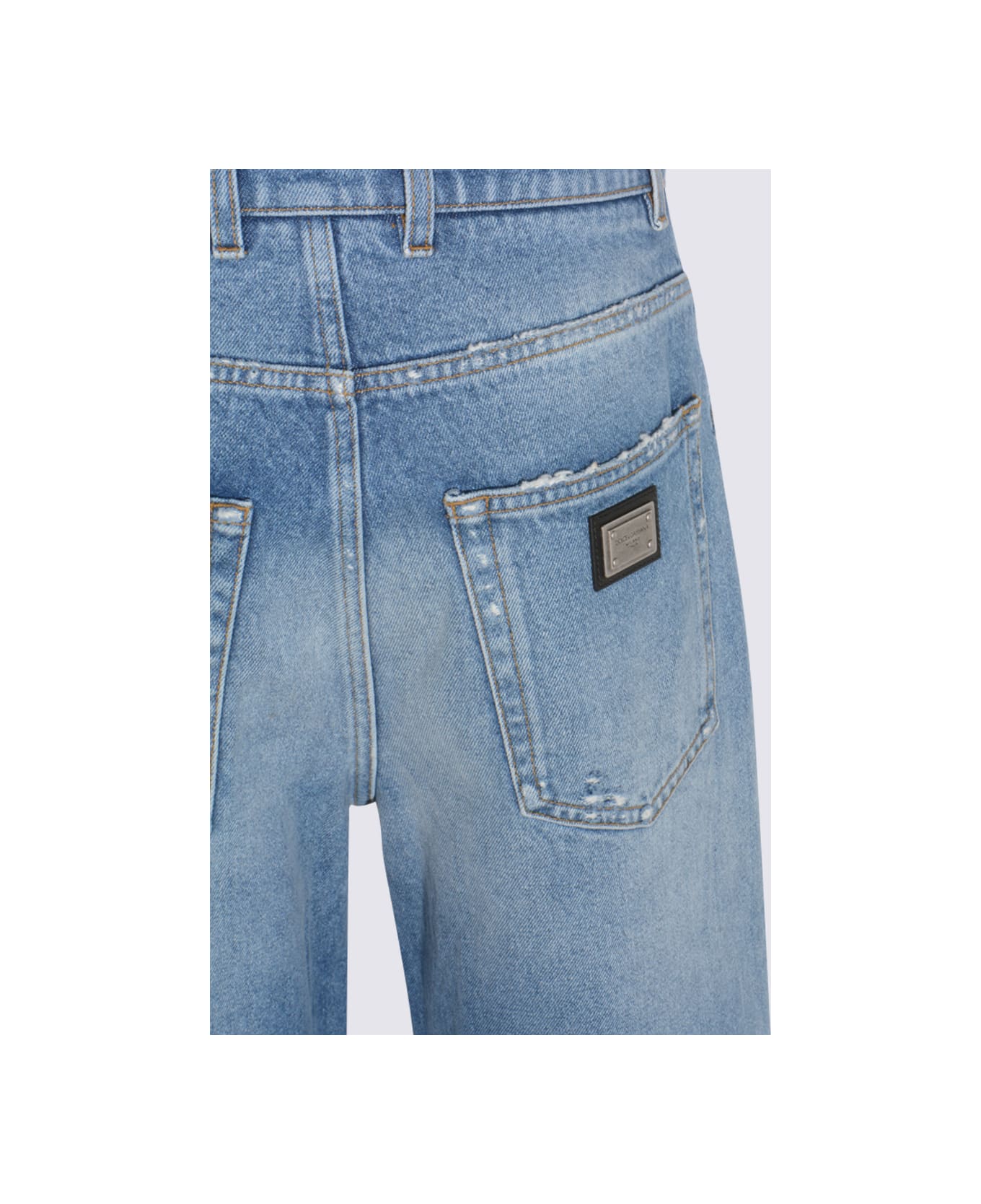 Dolce 
Gabbana Blue Cotton Jeans - Blue