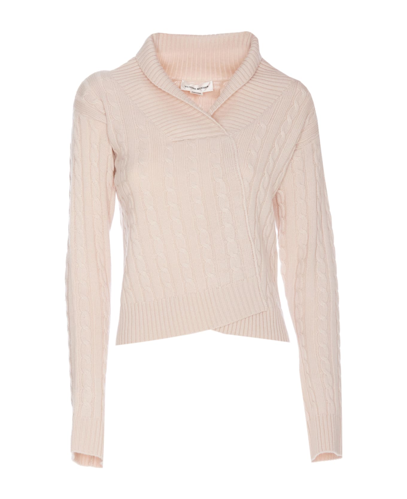 Victoria Beckham Wrap Knitted Sweater - Beige