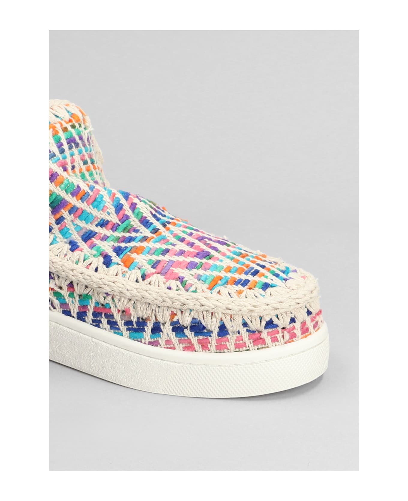 Mou Eskimo Sneaker Low Heels Ankle Boots In Multicolor Synthetic Fibers - multicolor