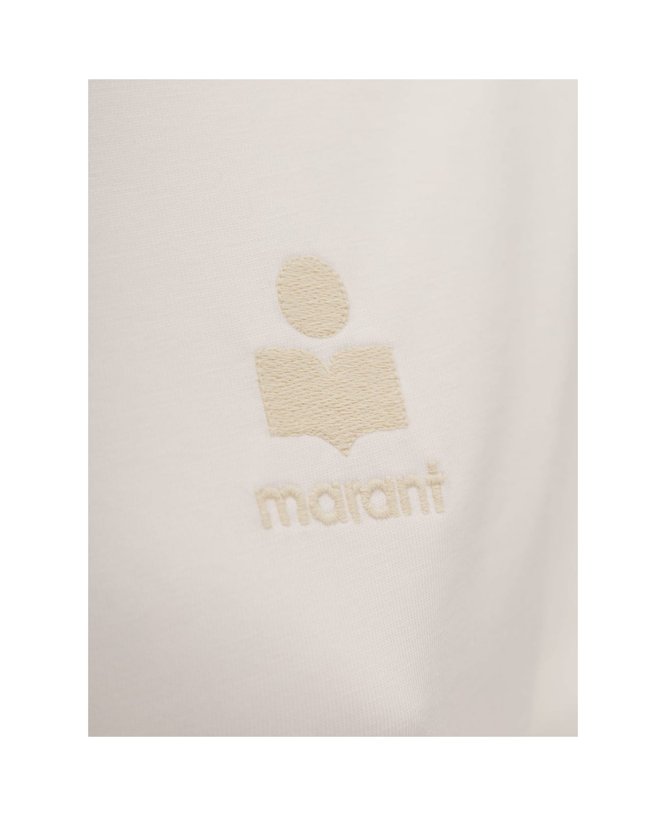 Marant Étoile 'aby' White Crewneck T-shirt With Small Logo Print Woman Isabel Marant Etoile - White