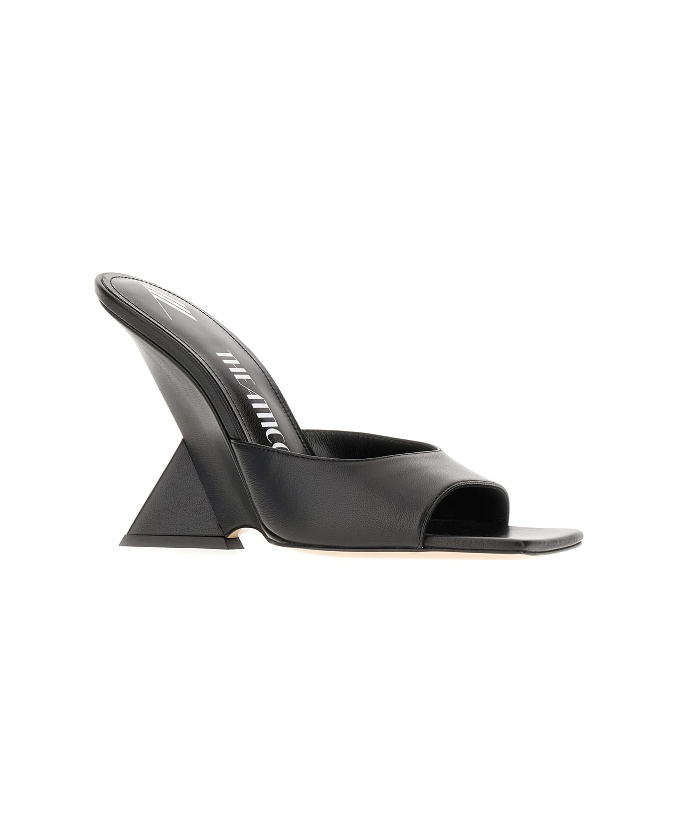The Attico Black Leather Mules - 100
