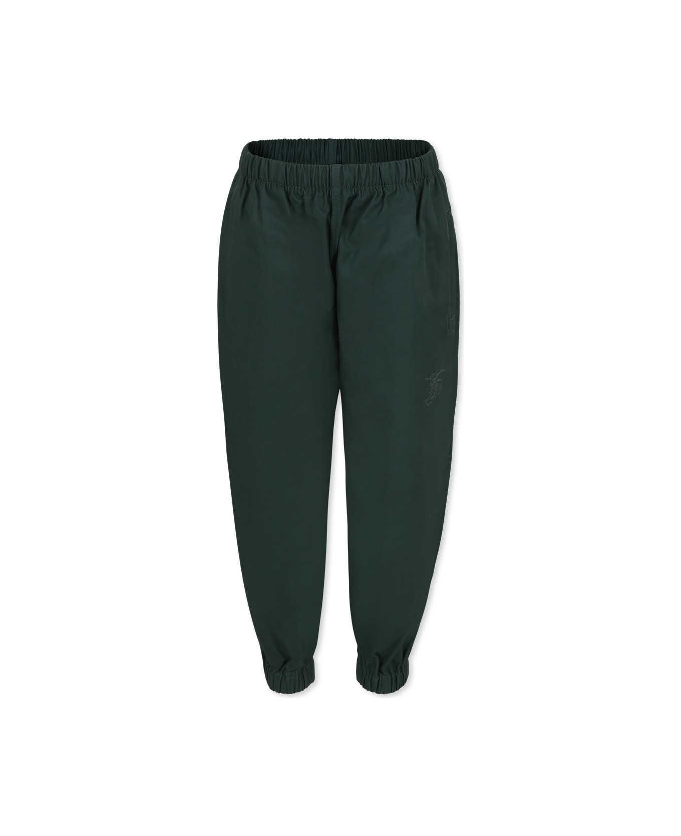 Burberry Green Trousers For Boy With Equestrian Knigh - Green