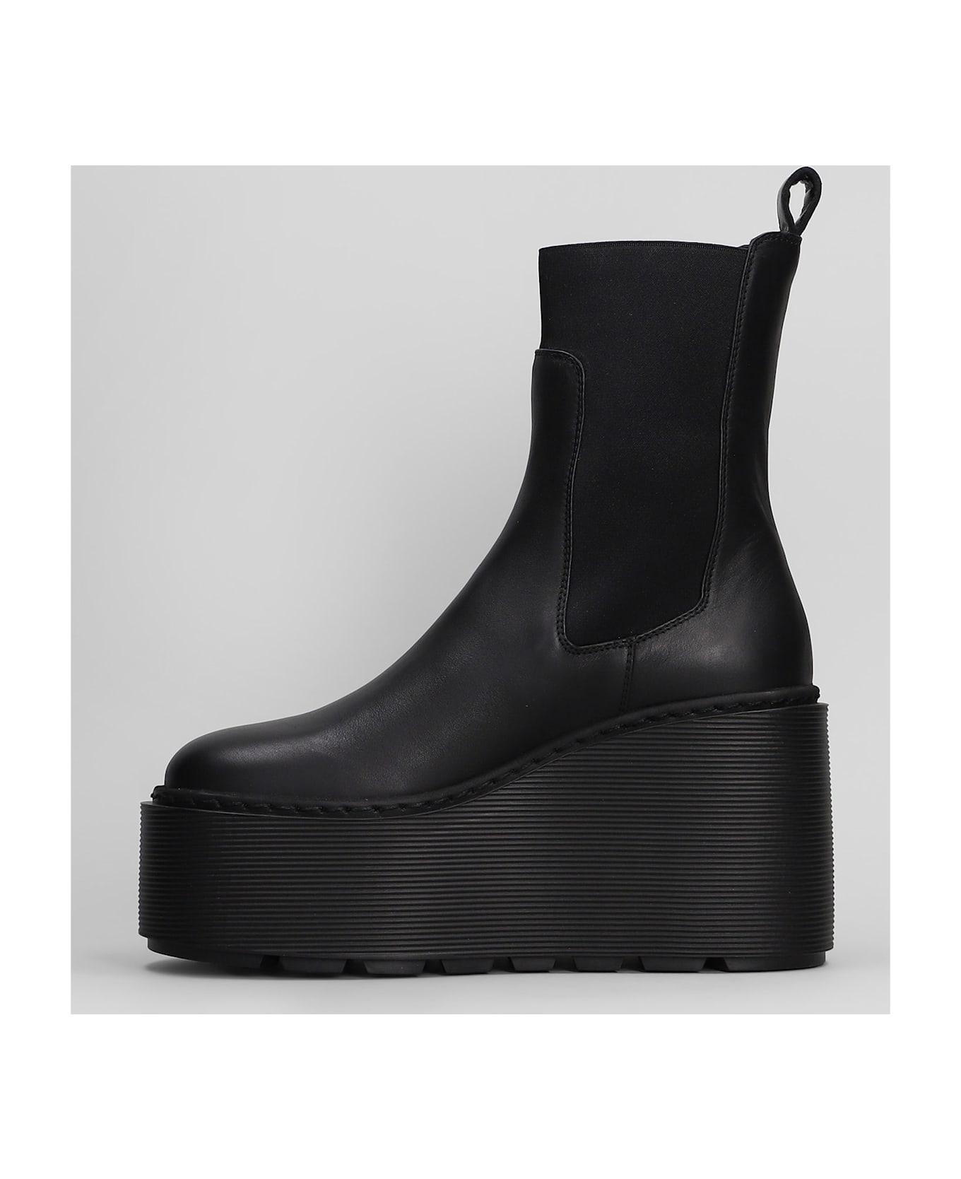 Vic Matié Elodie 101 High Heels Ankle Boots In Black Leather - black