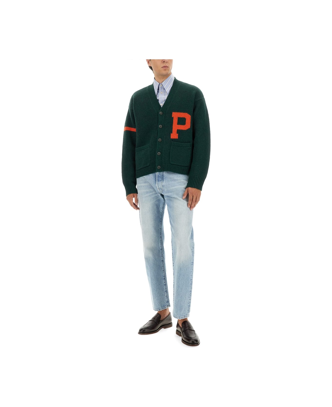 Polo Ralph Lauren Cardigan With Maxi Letter - GREEN