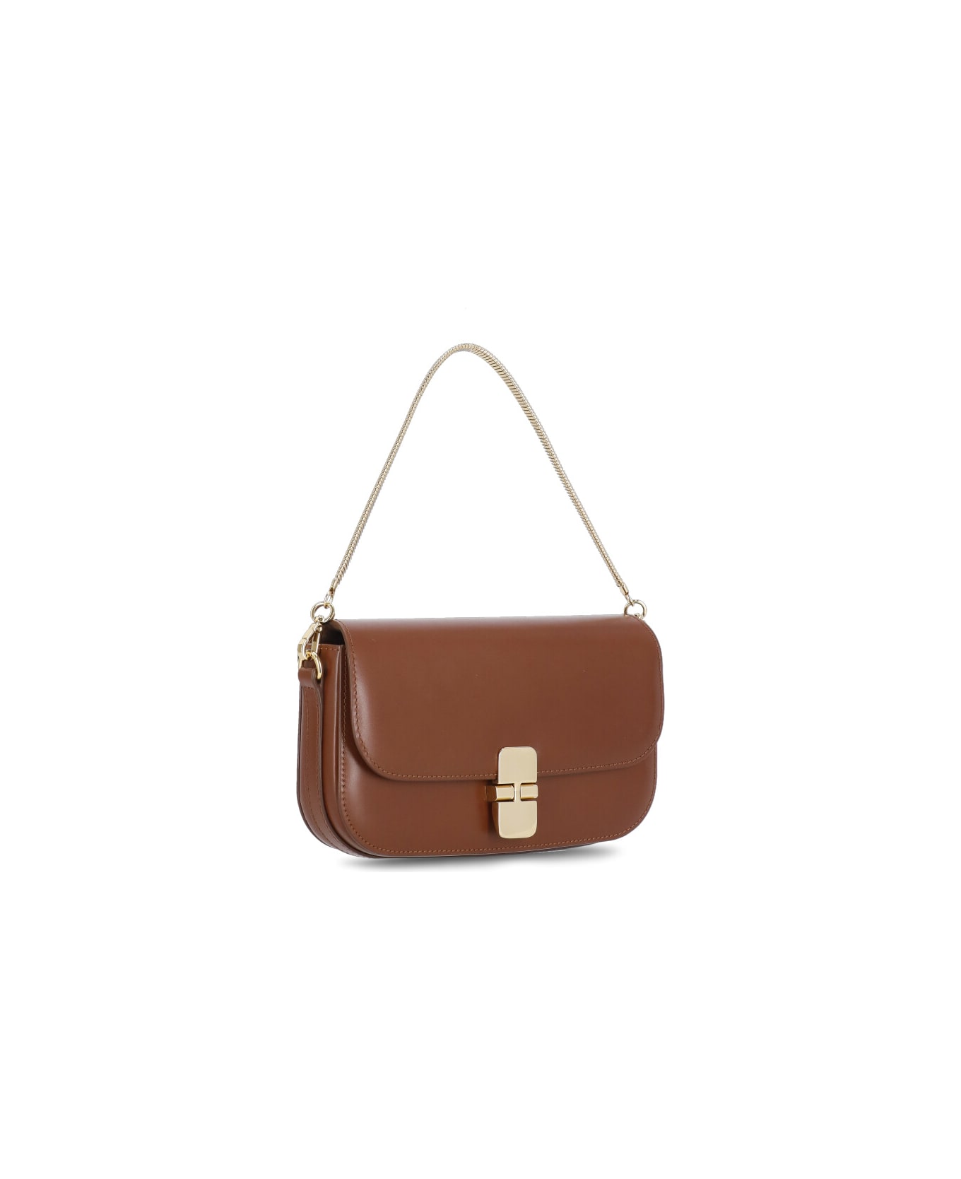 A.P.C. Grace Leather Clutch Bag - Brown ショルダーバッグ